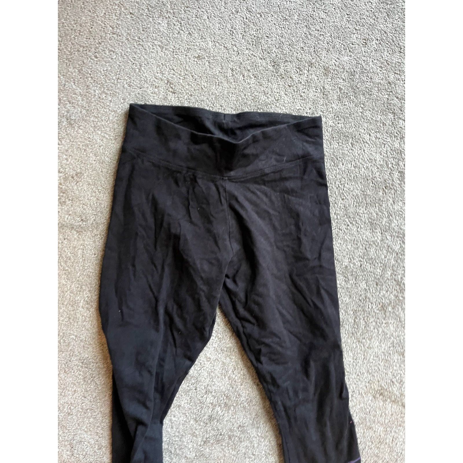 Fila VINTAGE FILA Women’s Athletic Leggings Small Black Striped Workout Activewear Skinny Stretch Size 28" / US 6 / IT 42 - 2 Thumbnail