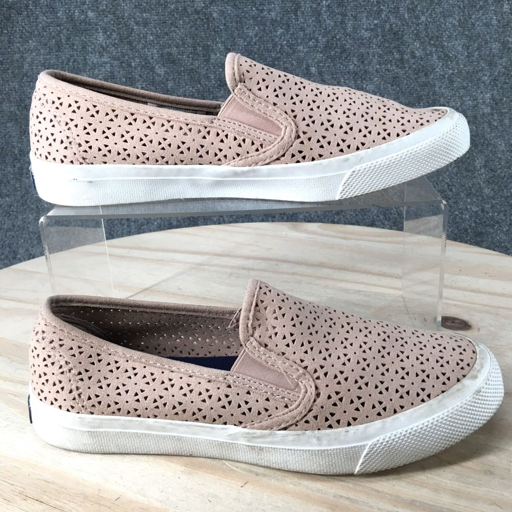 Sperry SPERRY Top Sider Shoes Womens 6.5 Seaside Slip On Pink Faux Suede Perforated Size M / US 6-8 / IT 42-44 - 2 Thumbnail