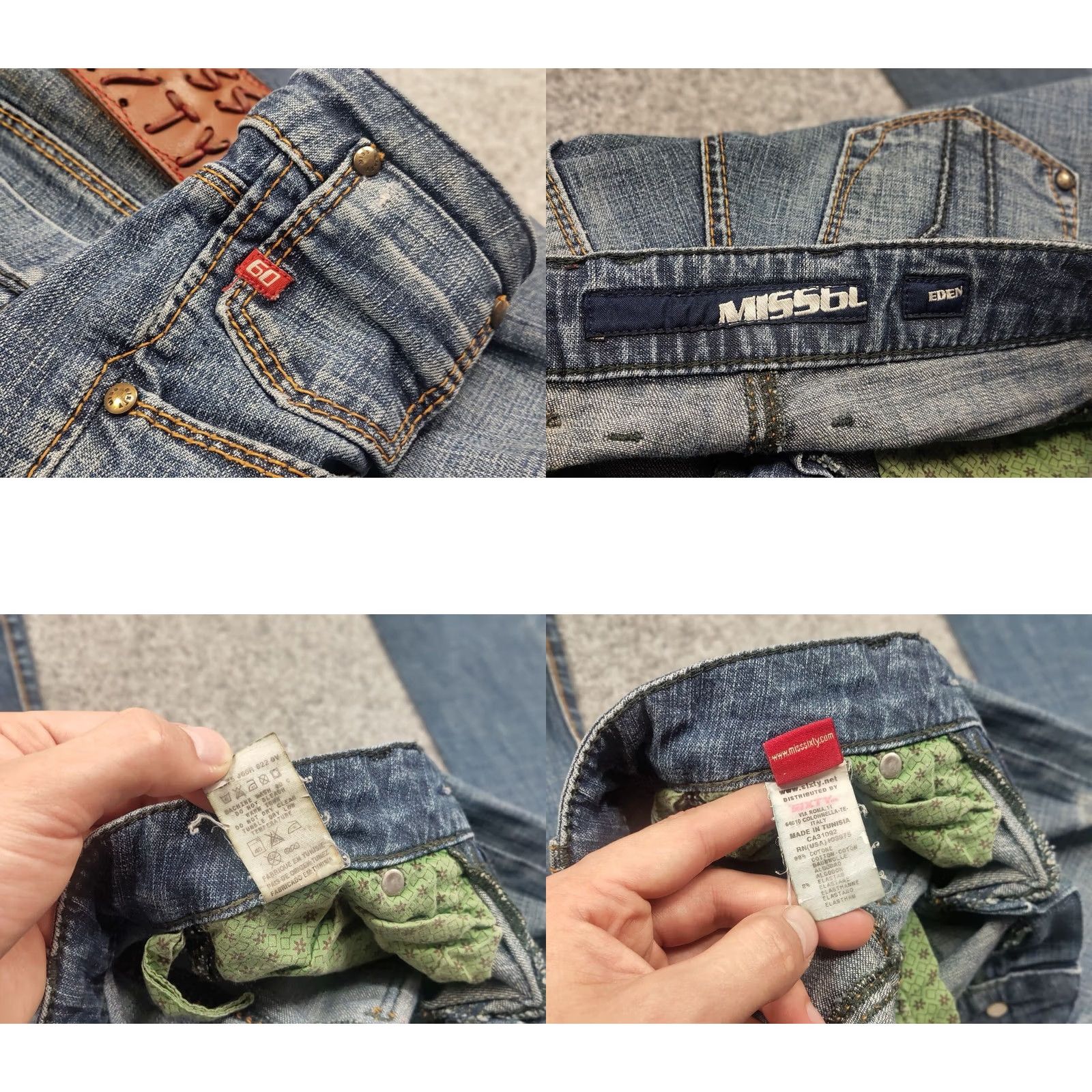 Miss Sixty VINTAGE Miss Sixty Eden Denim Jeans Logo 90s Blue Straight Womens XS? Size 42" / US 20 - 10 Thumbnail