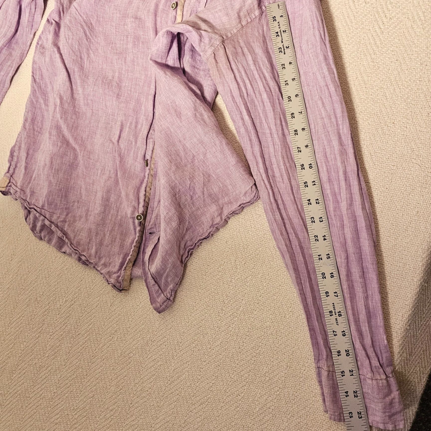 Vintage Report Collection Shirt Adult XL Purple Linen Button-Down Long Sleeve Mens Size US XL / EU 56 / 4 - 6 Thumbnail