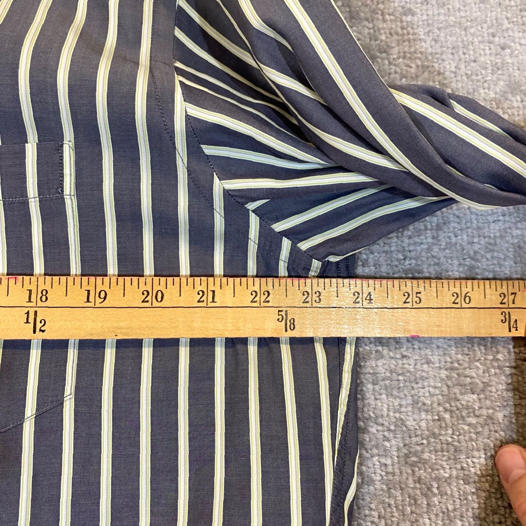 Lacoste VINTAGE Lacoste Shirt Mens 42 Gray Green Striped Button-Up Dress Top L/S France Mens Size US XL / EU 56 / 4 - 7 Thumbnail