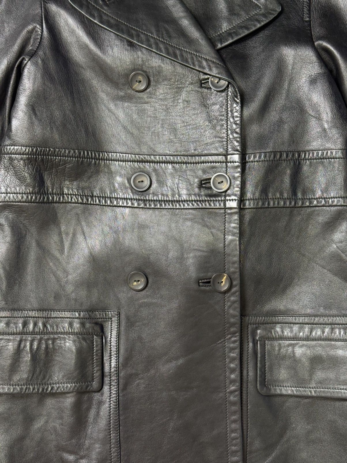 Gucci × Tom Ford Gucci - Tom Ford - Double breasted - Leather Jacket Size US S / EU 44-46 / 1 - 3 Thumbnail