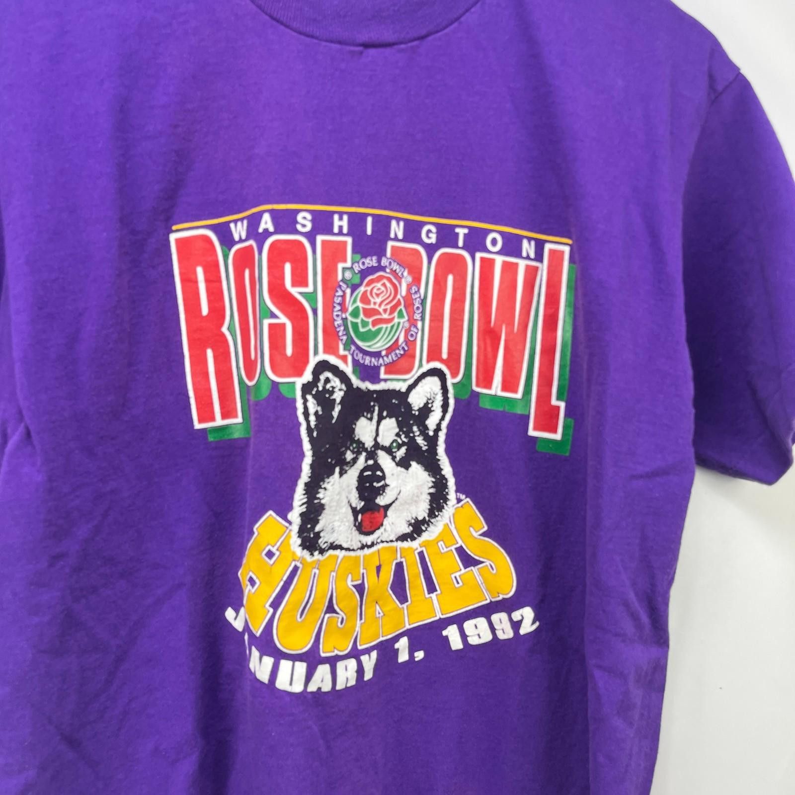 Fruit Of The Loom Vintage 1992 Washington Huskies Rose Bowl T-Shirt XL Size ONE SIZE - 2 Thumbnail