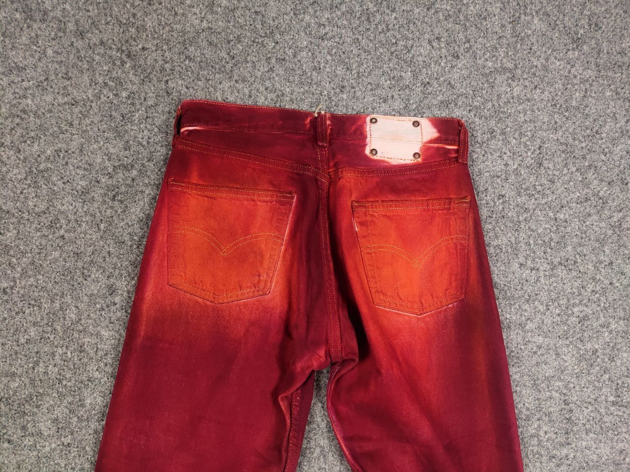 Levi's Vintage 90's Levis 501 DIstressed Denim Paint Red Jeans Size US 29 - 13 Thumbnail
