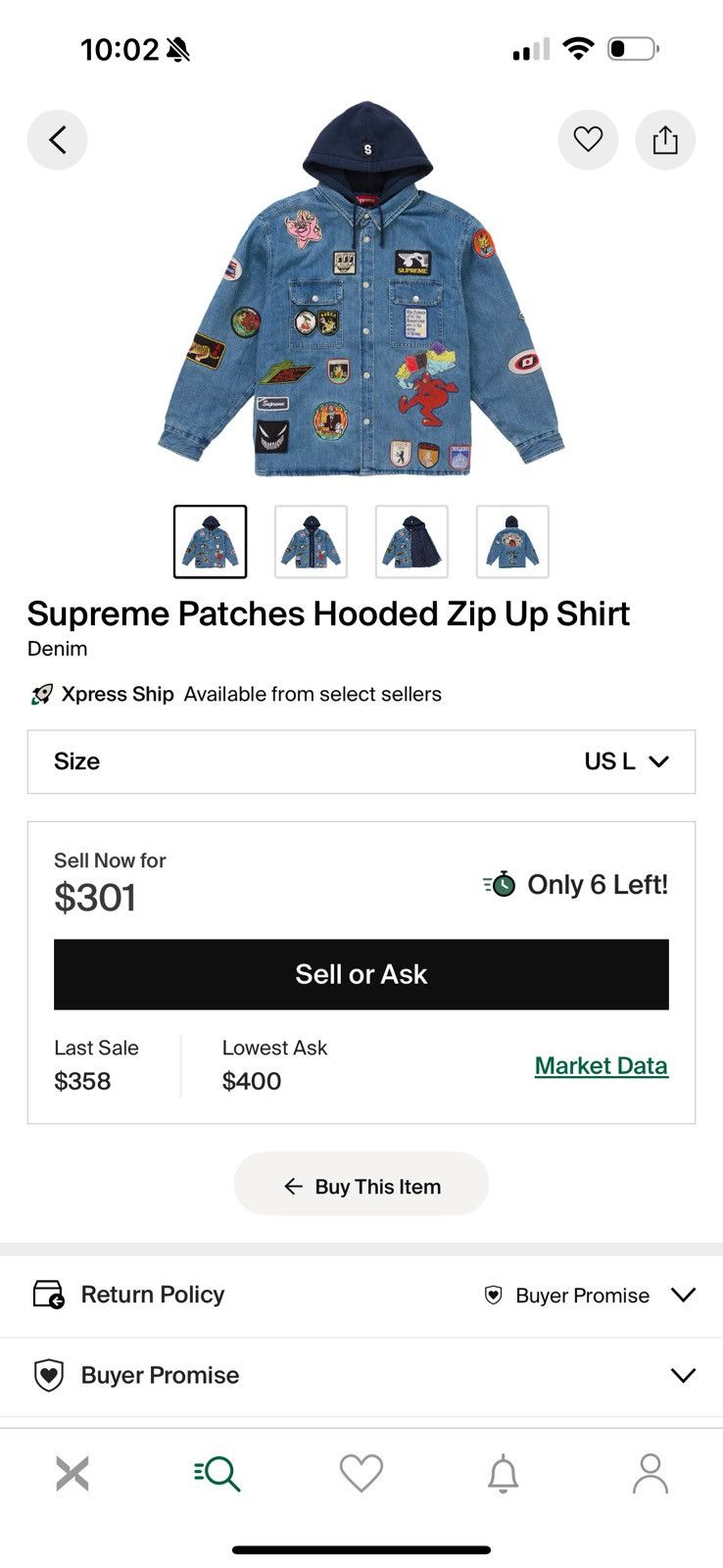 Supreme Supreme patches hooded zip up shirt Size US XL / EU 56 / 4 - 7 Thumbnail
