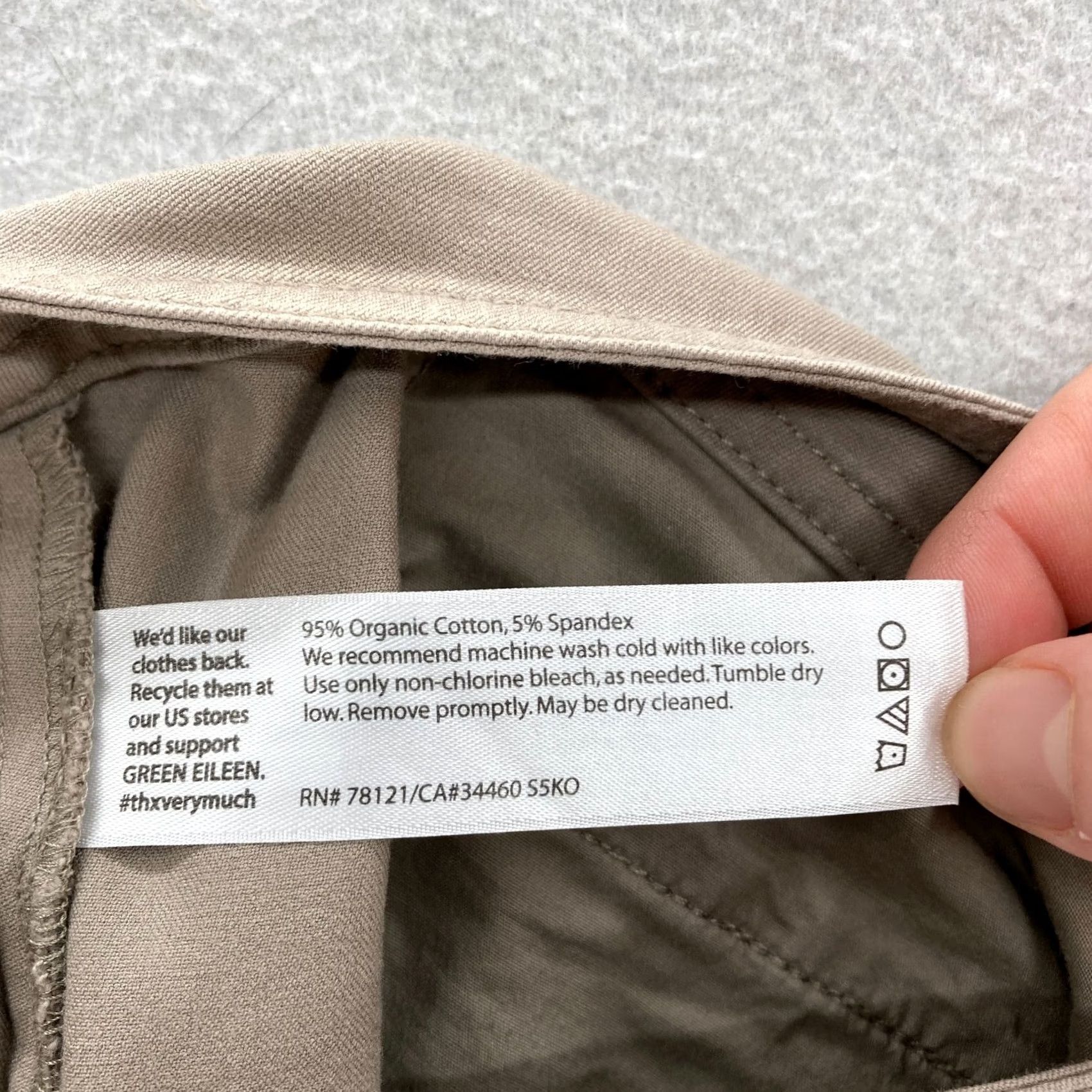 Eileen Fisher Eileen Fisher Women's Medium Beige Chino Pants Stretch Organic Cotton City Size 32" / US 10 / IT 46 - 5 Thumbnail