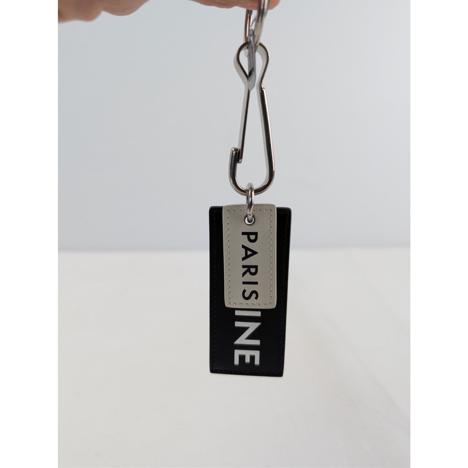 Celine o1rshd1 Size: OS / Paris Tag Keyring in Black / White Size ONE SIZE - 9 Thumbnail