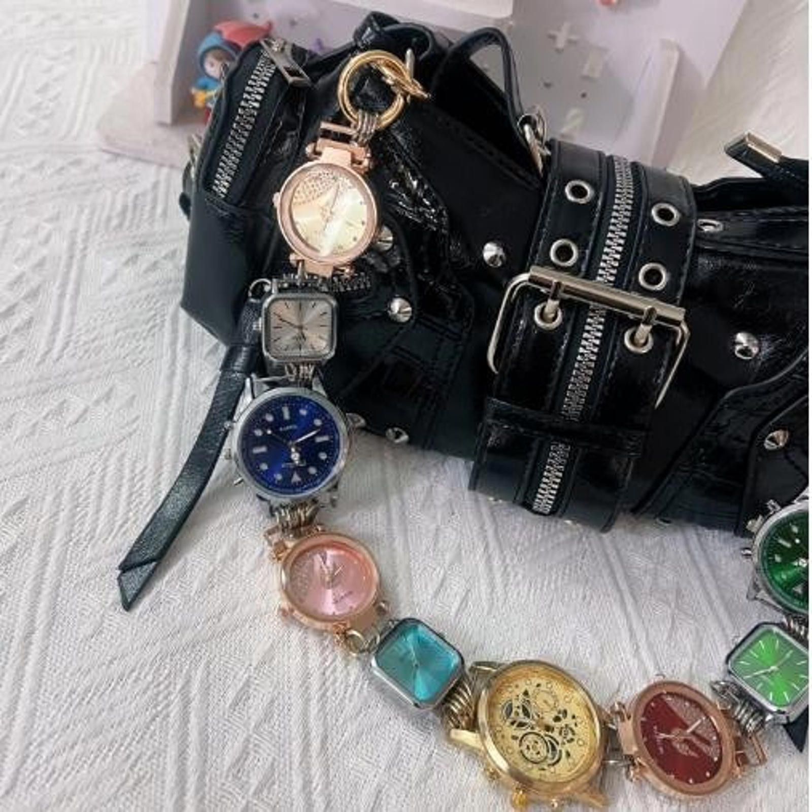 Japanese Brand Retro Rivet Motorcycle Soulder / Arm Bag – Retro Dial Strap Size ONE SIZE - 3 Thumbnail