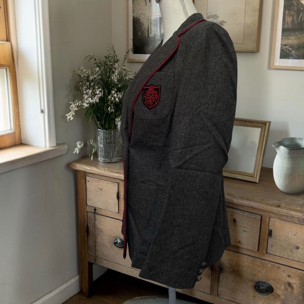Other Vintage 70’s Gray Crested Wool Blazer Sz M Preppycore Size M / US 6-8 / IT 42-44 - 3 Thumbnail