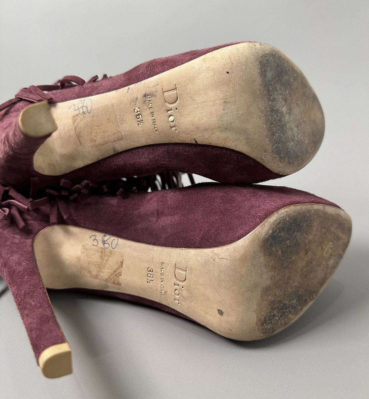 Dior Dior - Burgundy Suede Fringes Booties Size US 6.5 / IT 36.5 - 9 Thumbnail