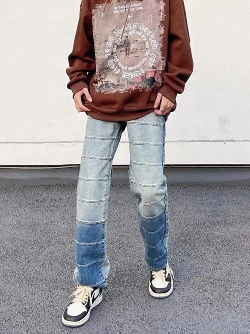 VIBE Vintage washed patchwork contrast jeans Size US 31 - 2 Thumbnail