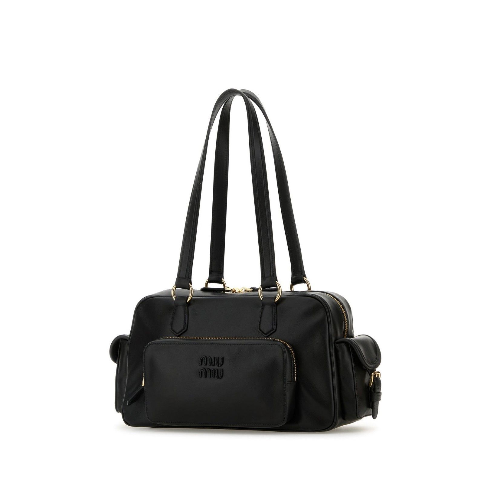 Miu Miu MIU MIU Double Handled Multipocket Black Leather Shoulder Ba Size ONE SIZE - 2 Thumbnail