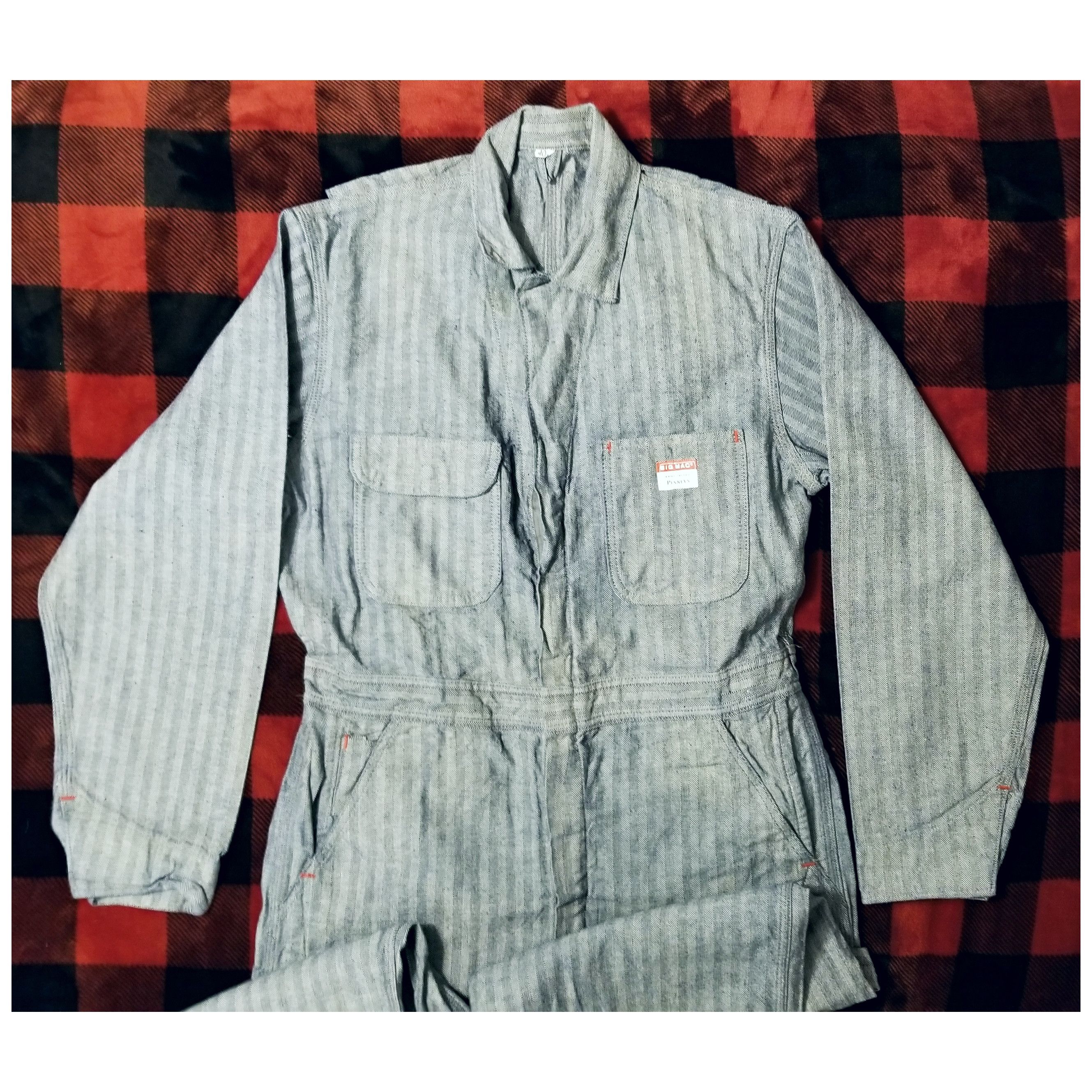 RRL Ralph Lauren ☆RARE☆VTG 1950S BIG MAC HERRINGBONE SELVEDGE DENIM COVERALLS Size US 36 / EU 52 - 7 Thumbnail