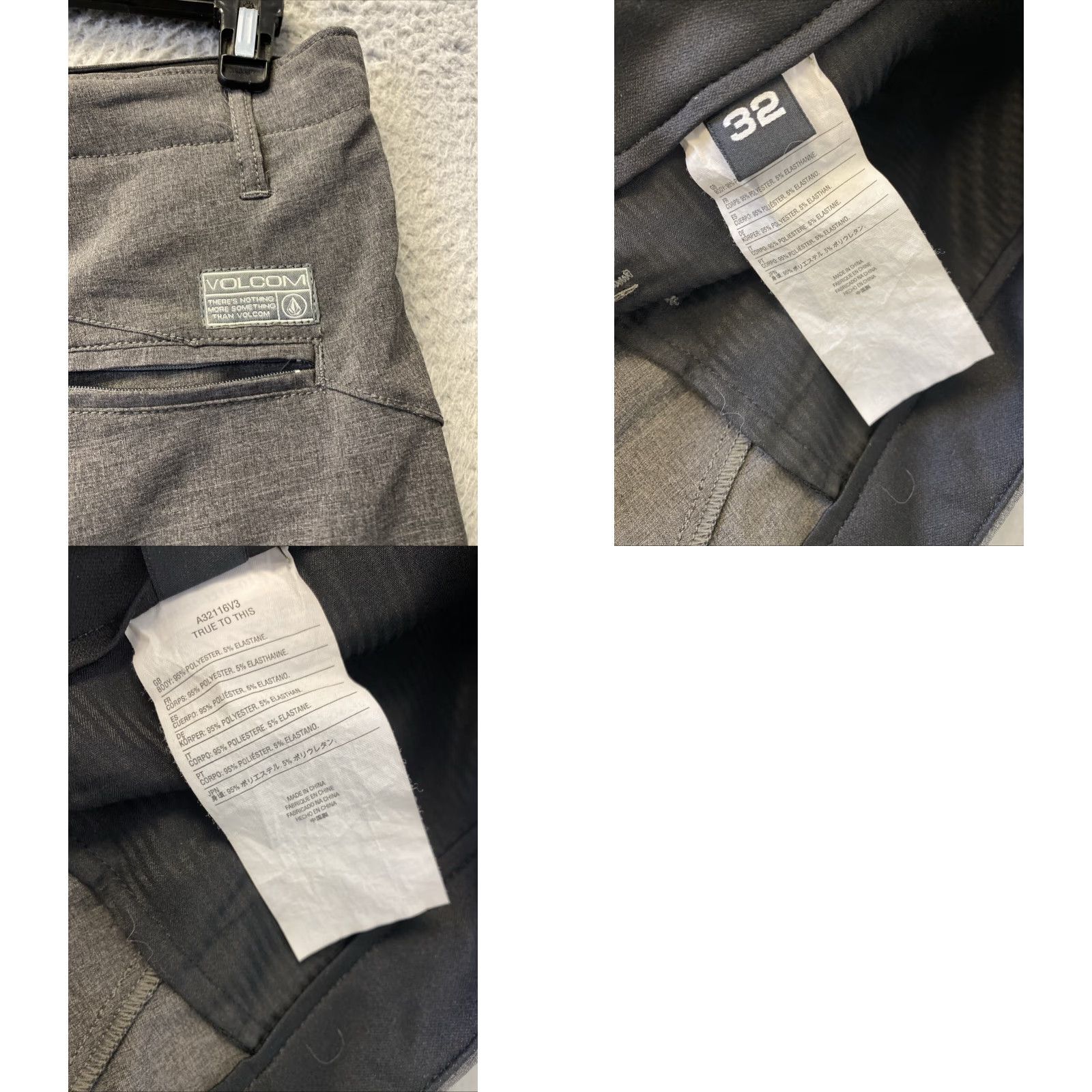 Volcom VINTAGE Volcom Mens Casual Shorts Size 32 Gray Chino Modern Fit Men's Summer Clothing Size US 32 / EU 48 - 8 Thumbnail