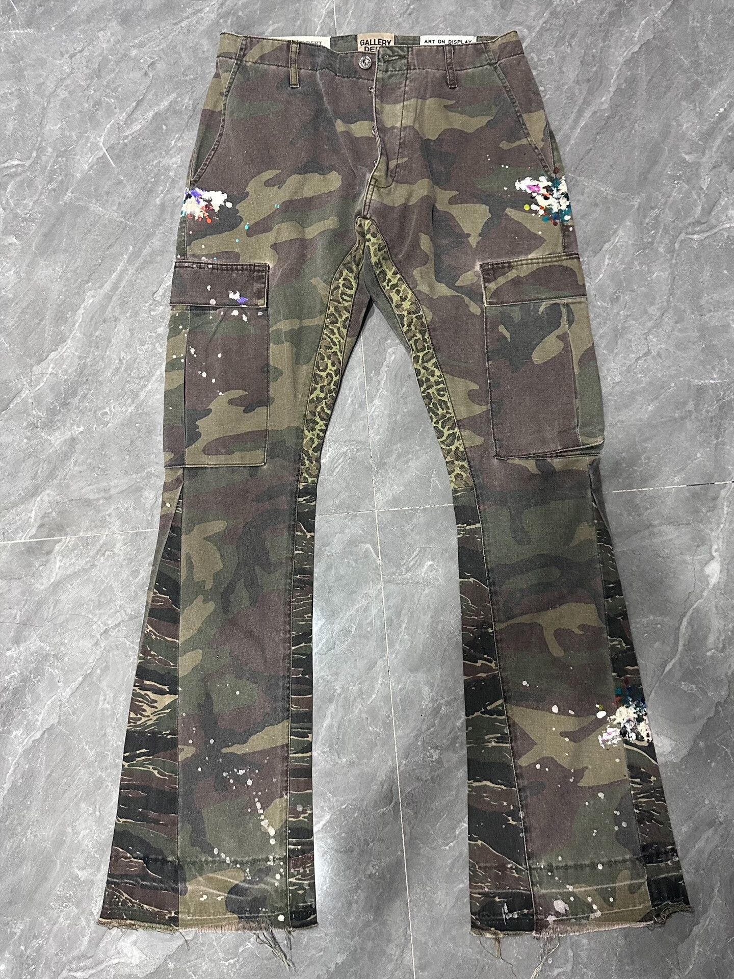 Camouflage Leopard Print Cargo Pants