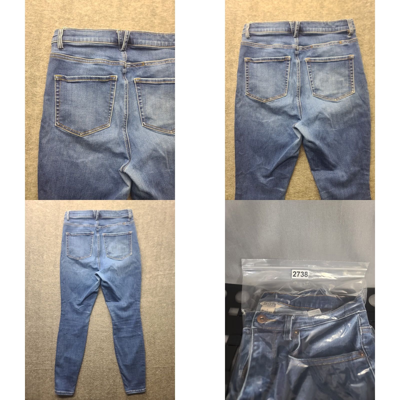 Vintage Duluth Jeans Womens 8x30 Asset Management Skinny Fit High Rise Stretch Denim Blue 5-Pocket Mens Womens Boys Girls (Note: If Mascot) Size 30" / US 8 / IT 44 - 9 Thumbnail