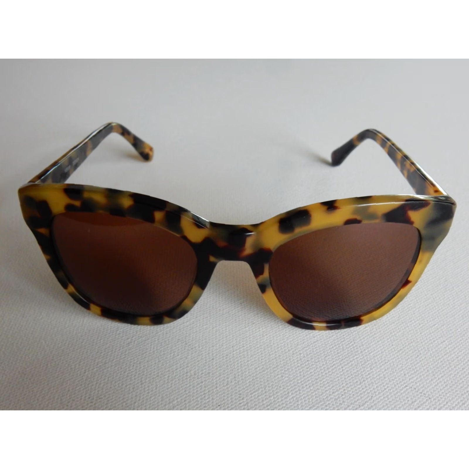 J.Crew VINTAGE J.CREW Sunglasses Women Brown Small Scratched Lenses 1980s Size ONE SIZE - 2 Thumbnail