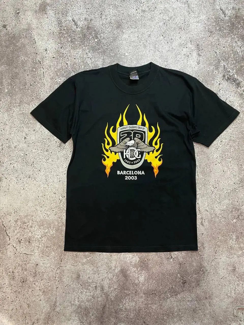 Harley Davidson × Japanese Brand Vintage HOG Harley Barcelona 2003 T-Shirt Flames Eagle Size US M / EU 48-50 / 2 - 1 Thumbnail