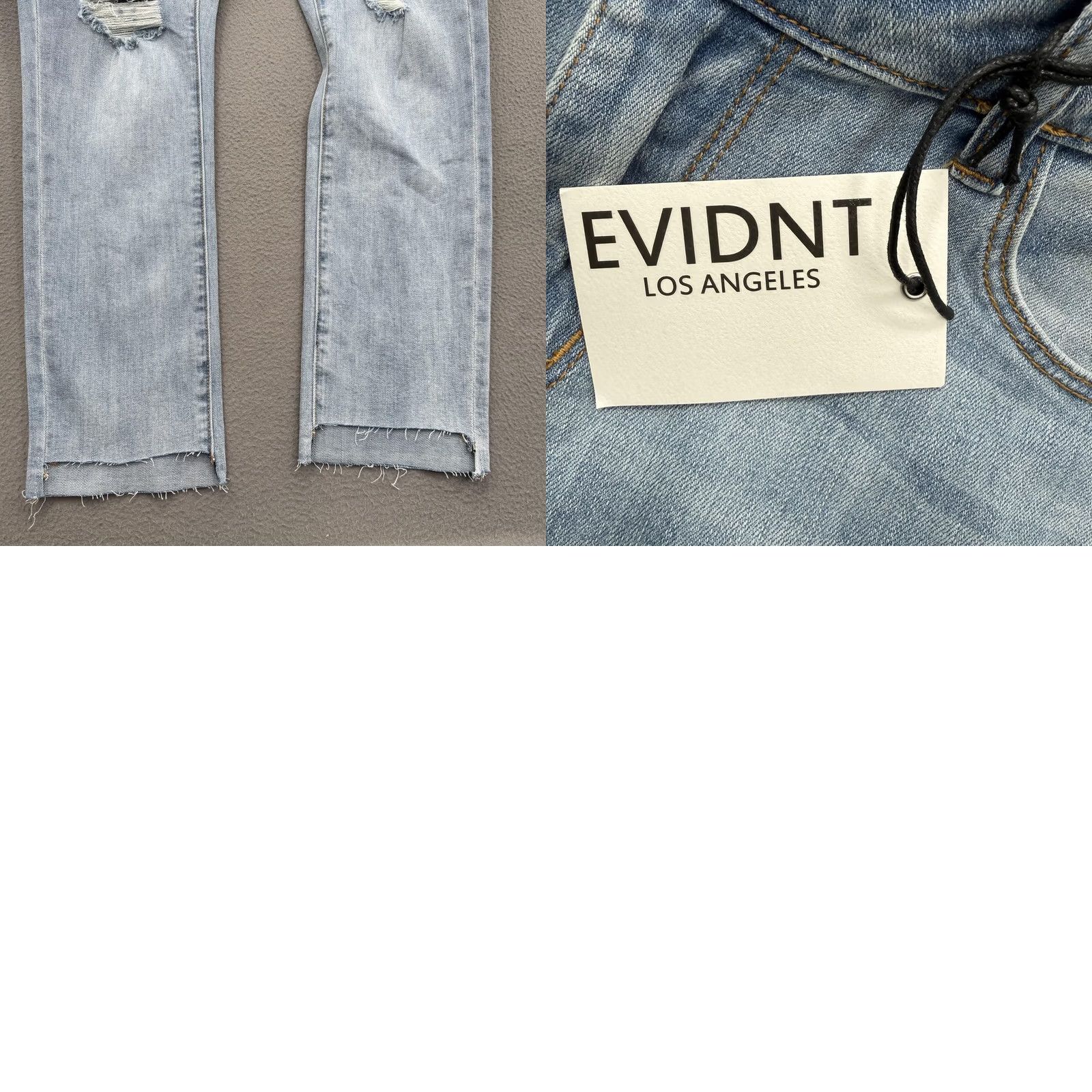 Vintage EVIDNT Jeans Womens 29 Light Wash Verona Skinny Ankle Distressed Raw Hem Denim Womans 29 Blue Skinny Distressed Ankle Hem Size 29" - 8 Thumbnail