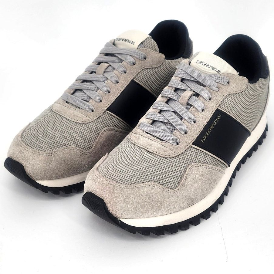 Emporio Armani Suede Mesh Gray Sneakers X4X599 (8M)