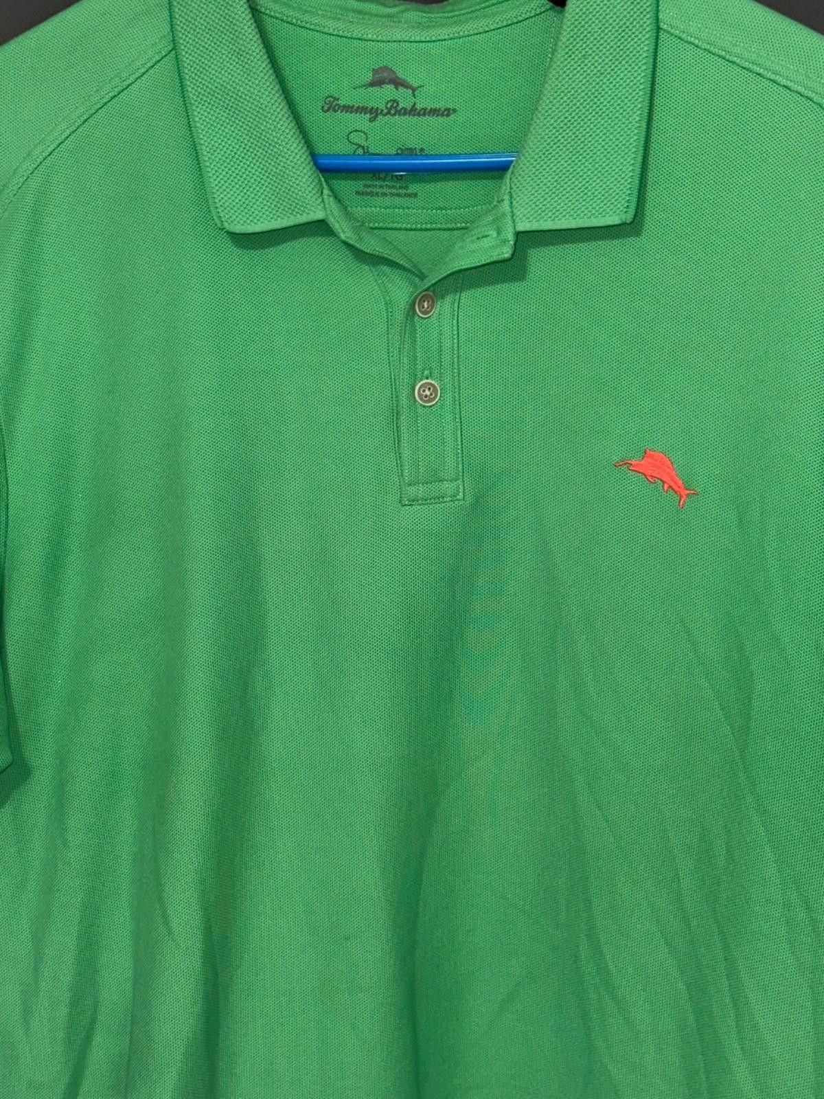 Tommy Bahama Tommy Bahama Island Zone Polo Shirt XL Green Red Marlin Logo Size US XL / EU 56 / 4 - 2 Thumbnail