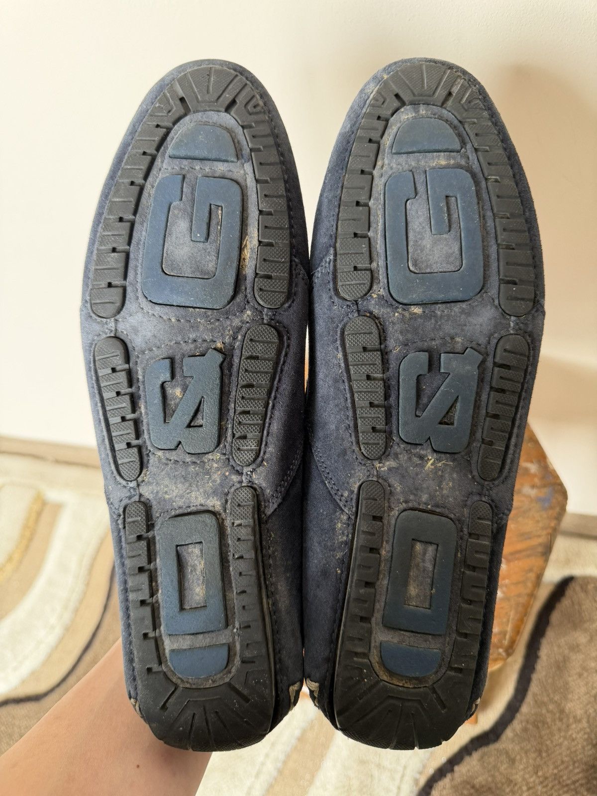 Dolce & Gabbana Dolce&Gabanna Suede Shoes Luxury Sneakers Blue Size US 7 / EU 40 - 8 Thumbnail