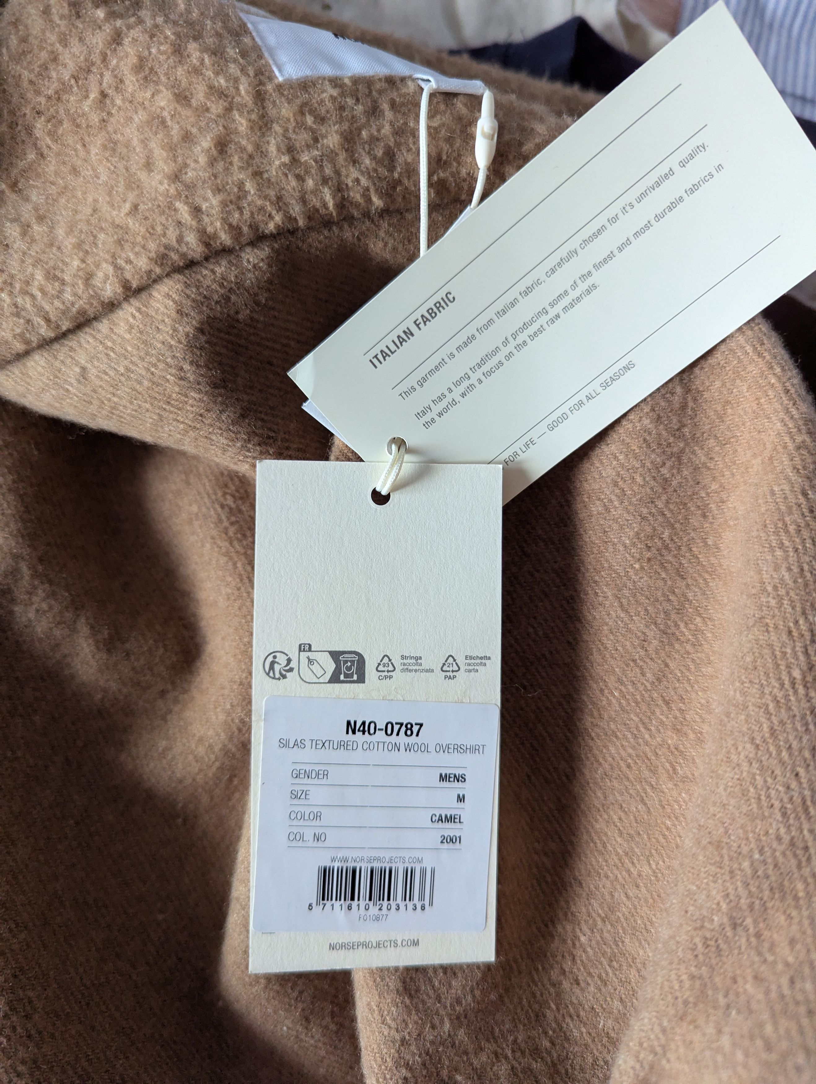 Norse Projects Norse Projects Silas Textured Cotton Wool Overshirt Camel Size US M / EU 48-50 / 2 - 6 Thumbnail
