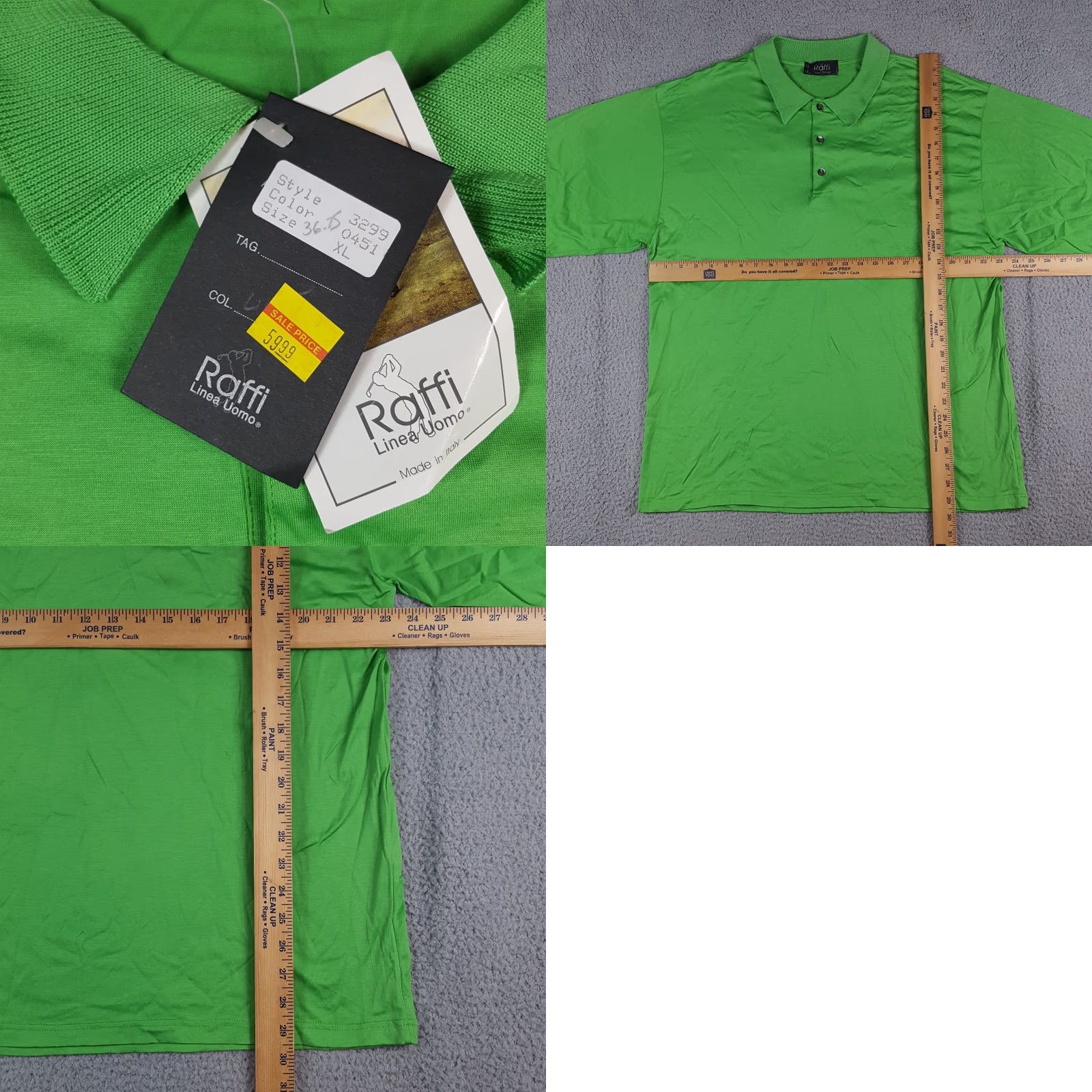 Vintage VINTAGE Raffi Polo Shirt Men's XL Green 90s Preppy Golf Collar Short Sleeve Cotton Button Shirt Size US XL / EU 56 / 4 - 8 Thumbnail