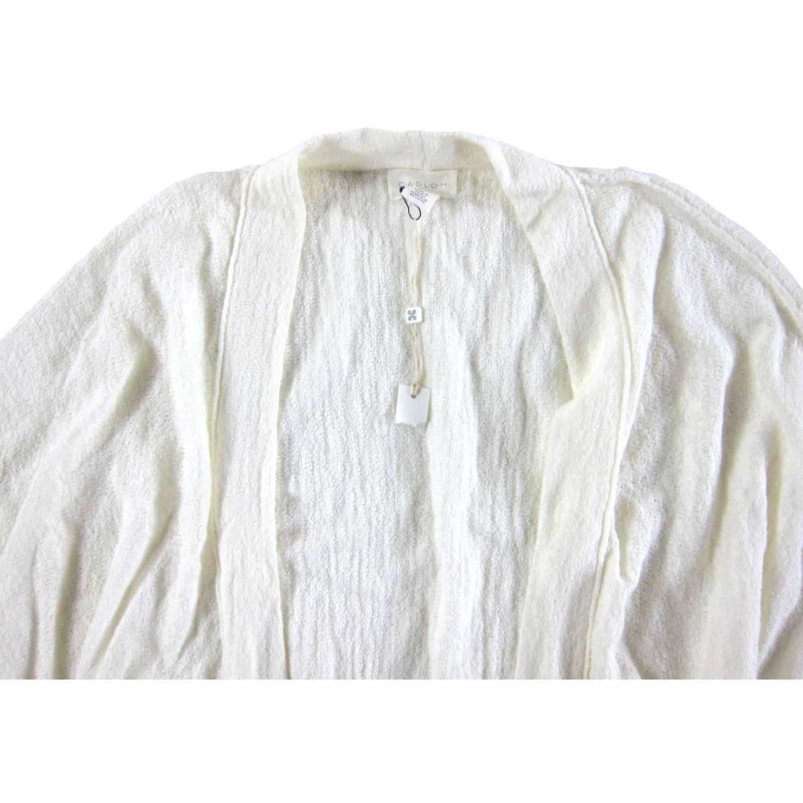 Vintage CASLON Ivory Cardigan Sweater Open Pocket Knit Small Womens Holiday Autumn Winter Size S / US 4 / IT 40 - 3 Thumbnail
