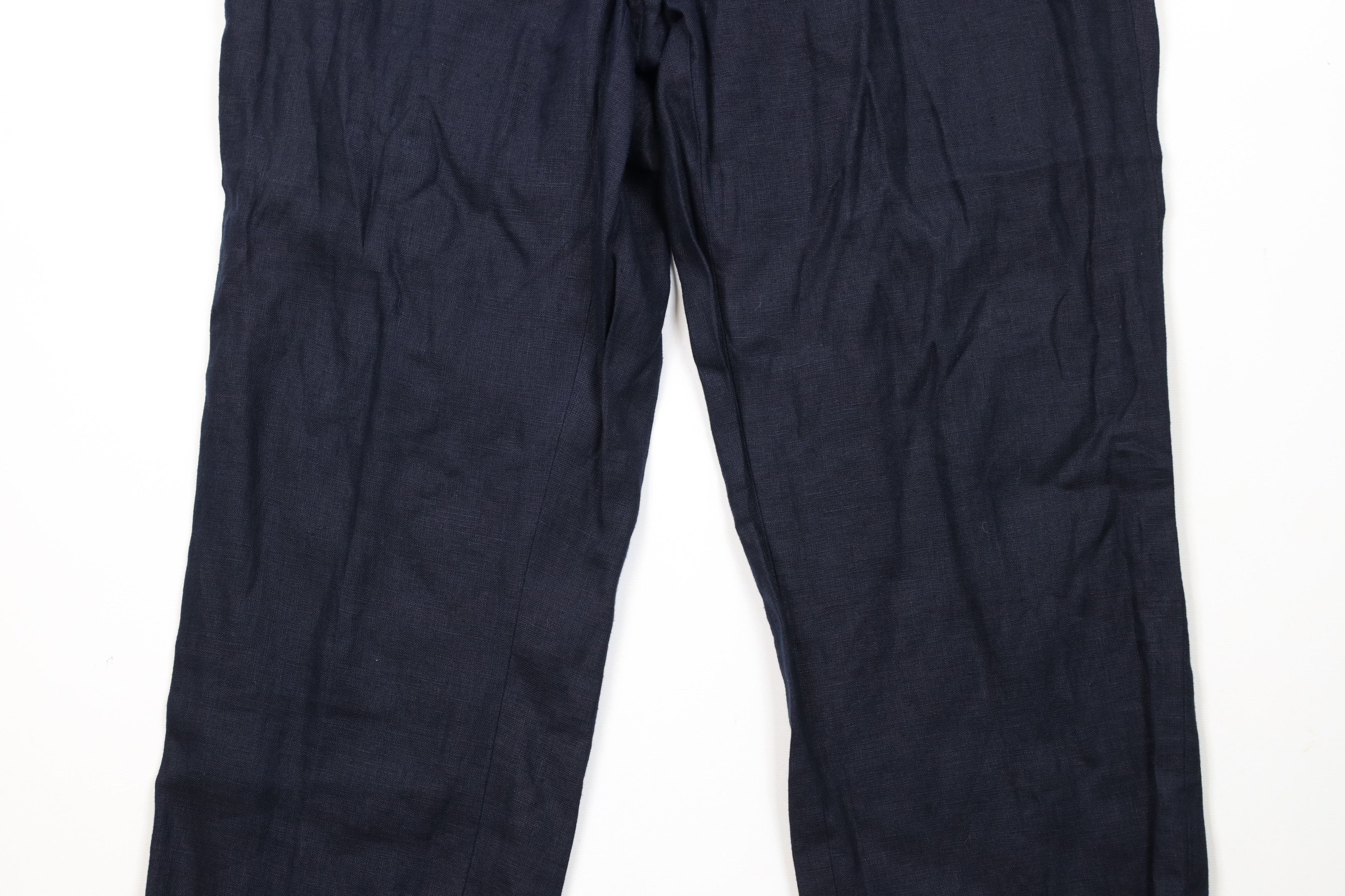 Ralph Lauren × Vintage Vintage 90s Ralph Lauren Wide Leg Chino Pants Navy Blue Size US 38 / EU 54 - 3 Thumbnail