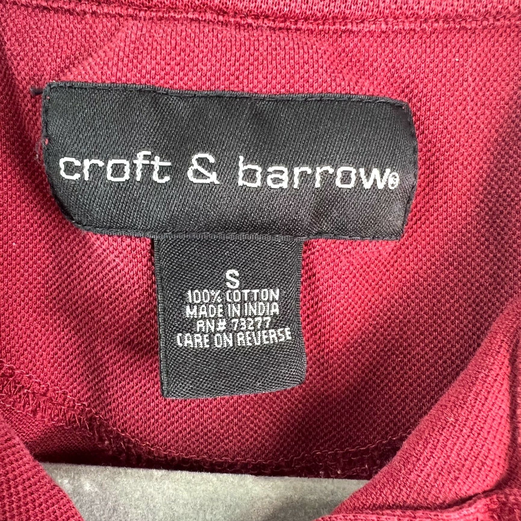 Croft & Barrow Croft & Barrow Mens Polo Shirt Short Sleeves Red 100% Cotton Small Casual Polo Shirt Mens Size US S / EU 44-46 / 1 - 5 Thumbnail
