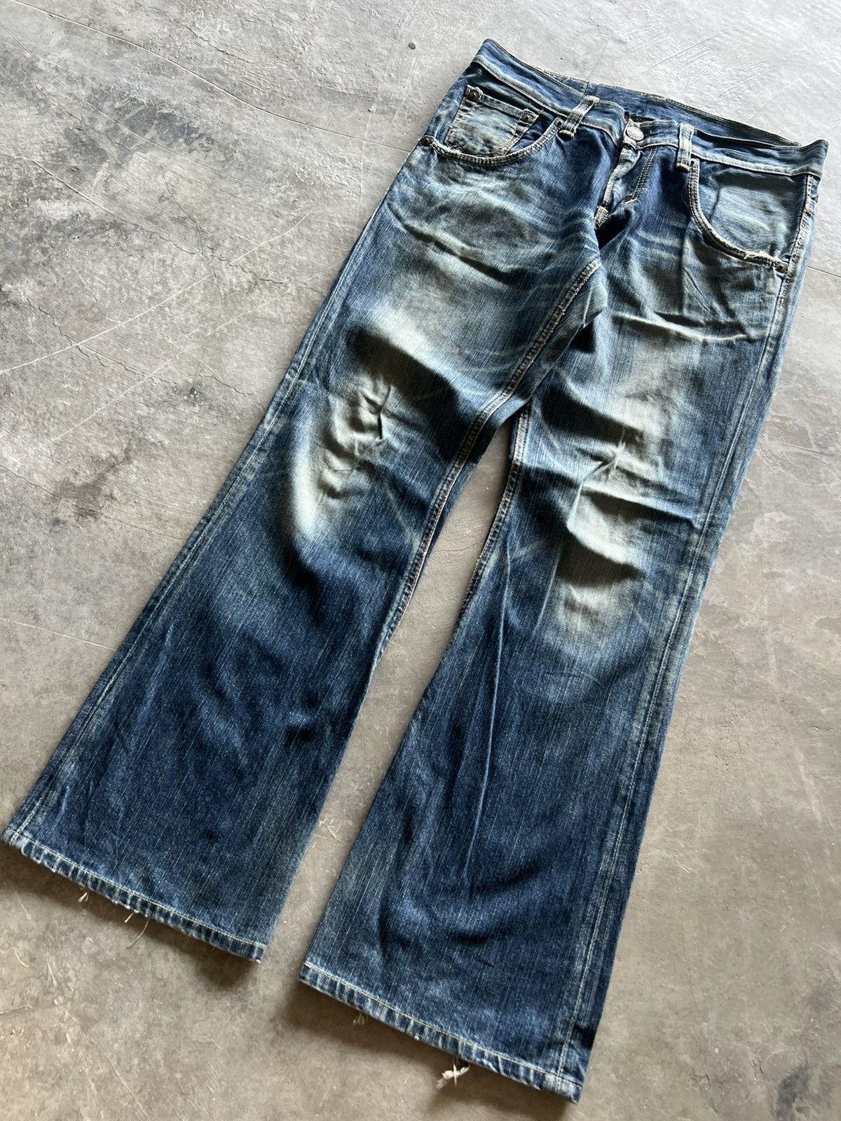 20471120 × Edwin × Japanese Brand flare edwin blue trip 503 dope faded washed punk grunge Size US 33 - 11 Thumbnail