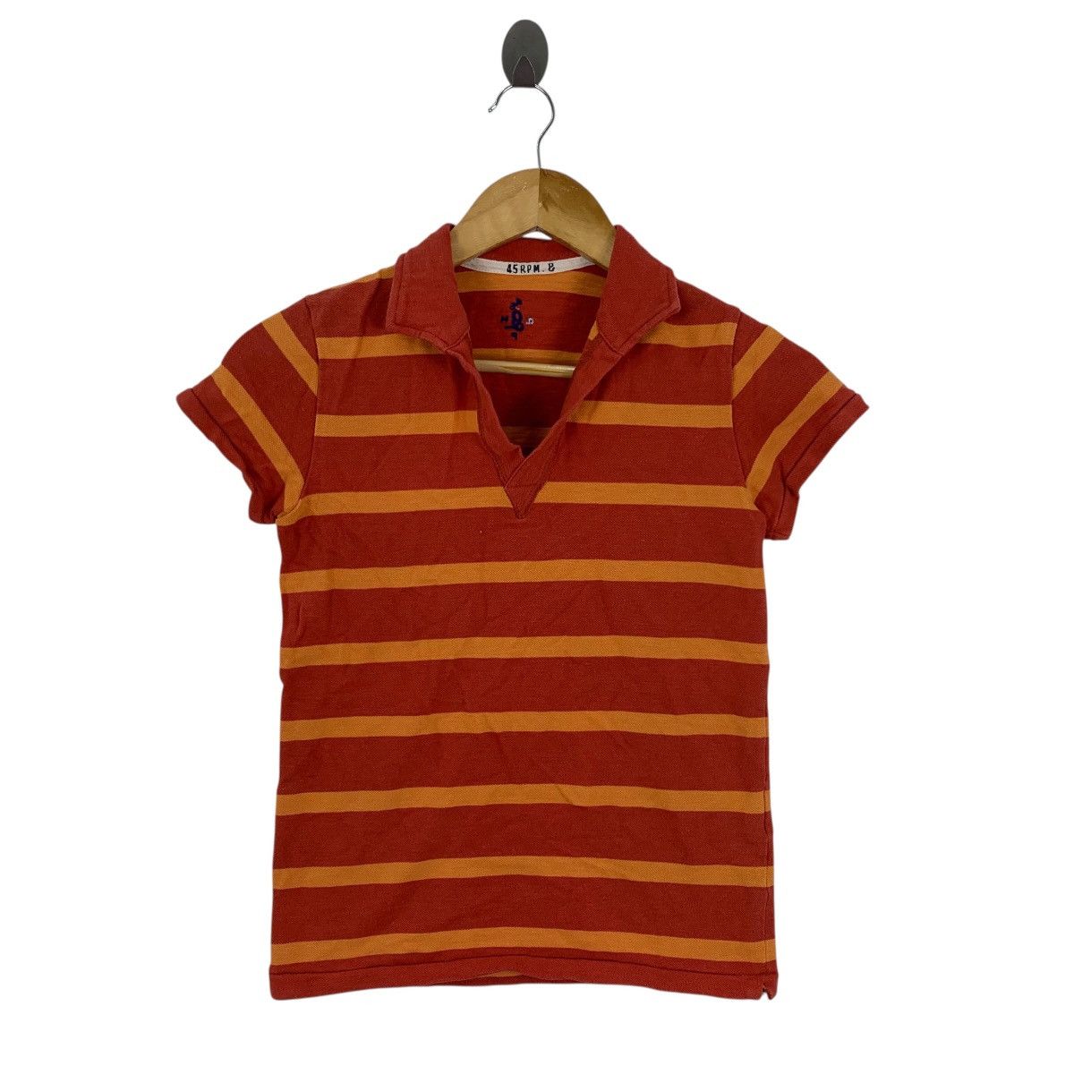 45rpm Vintage 45RPM 45 Rpm Japanese Brand Stripes Collar Tshirt Size S / US 4 / IT 40 - 1 Thumbnail