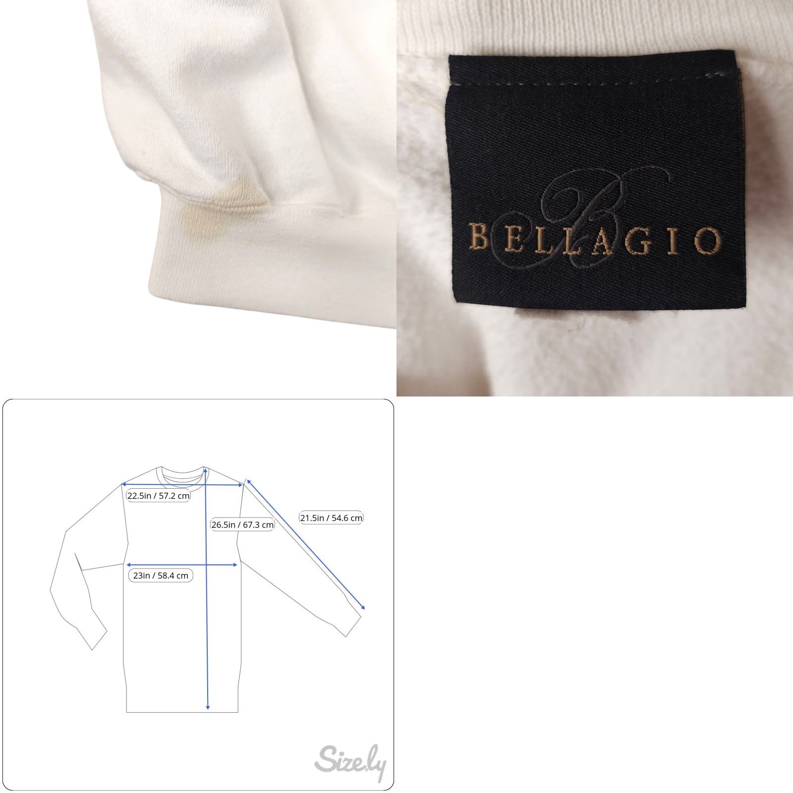 Vintage Bellagio Sweatshirt Mens Large White Las Vegas Casino Travel Destination Size US L / EU 52-54 / 3 - 8 Thumbnail