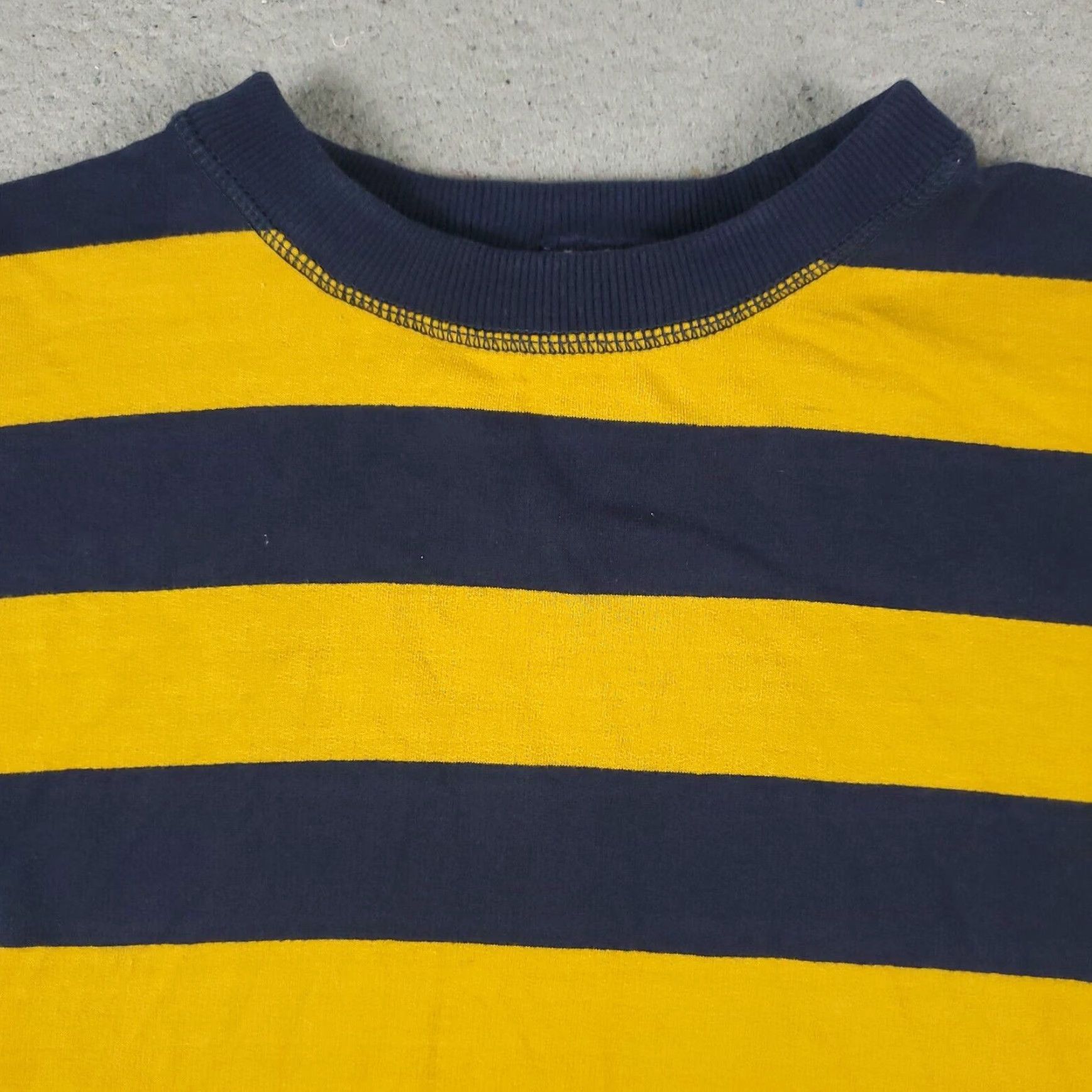 Tommy Hilfiger Tommy Hilfiger Womens Large Blue Yellow Striped Sweater Crop Top Size L / US 10 / IT 46 - 2 Thumbnail