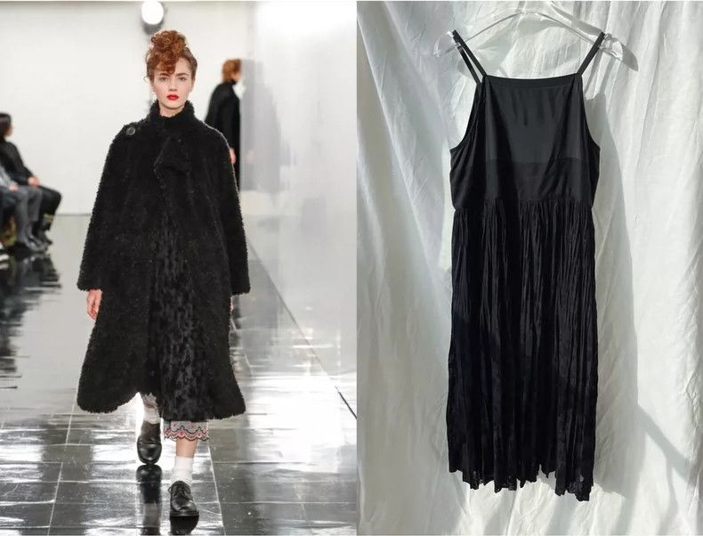Comme Des Garcons Velvet rose halter pleated skirt dress