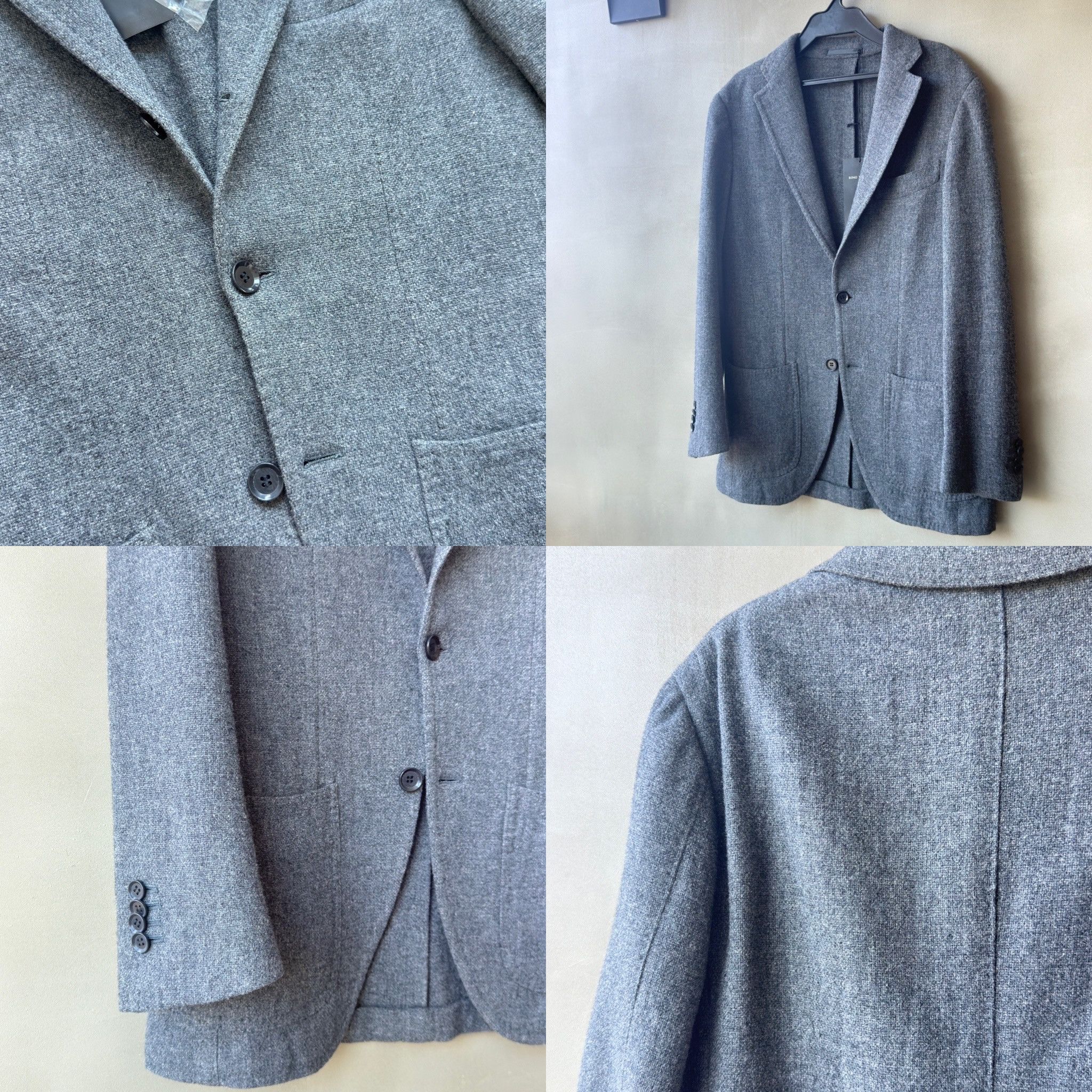 Ring Jacket Ring Jacket Mens Balloon Wool Japan Made 3 buttons Jacket Size 42S - 7 Thumbnail