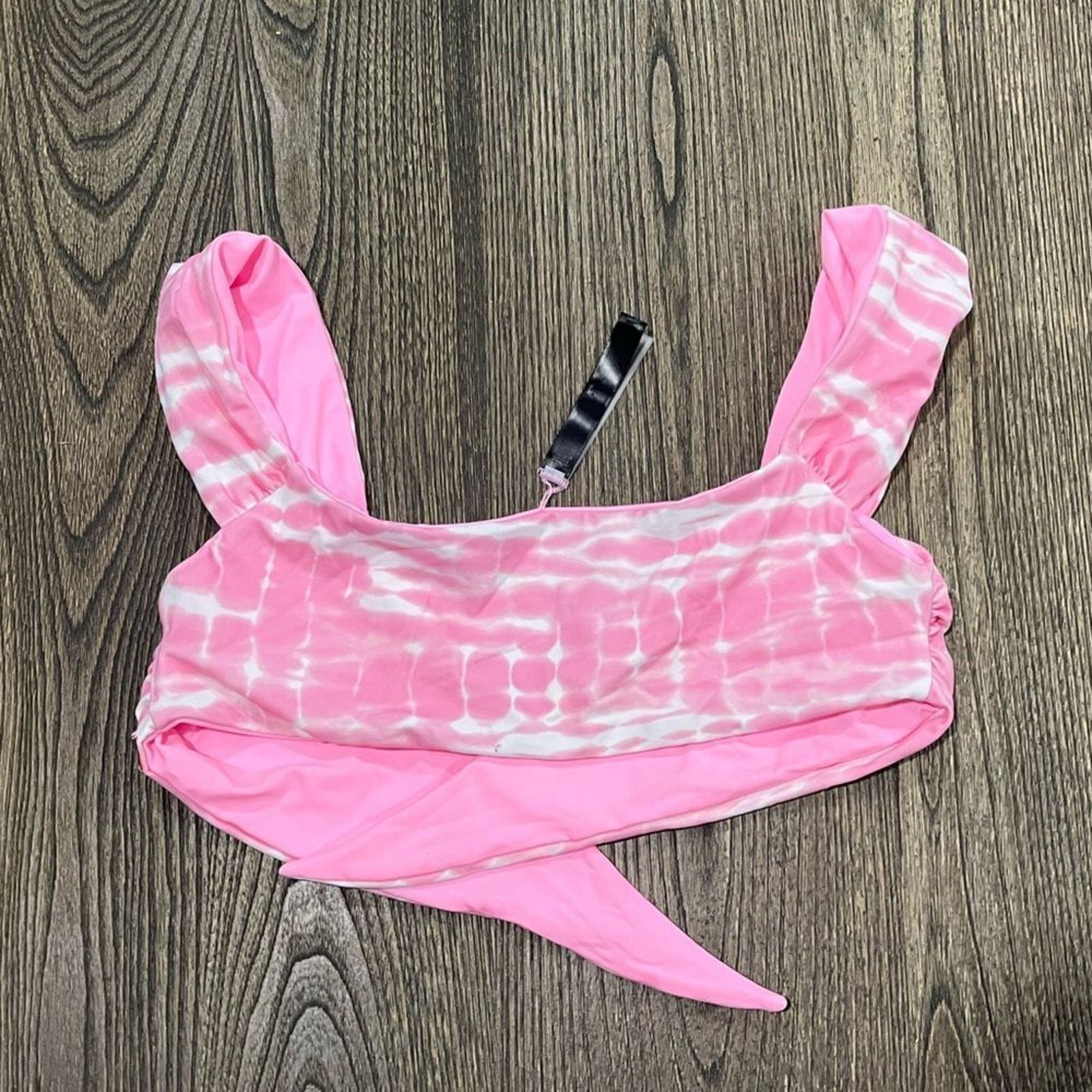 Vintage NWOT PINK Victoria’s Secret Swim Tie Bikini Top Tie Dye M Size ONE SIZE - 4 Thumbnail
