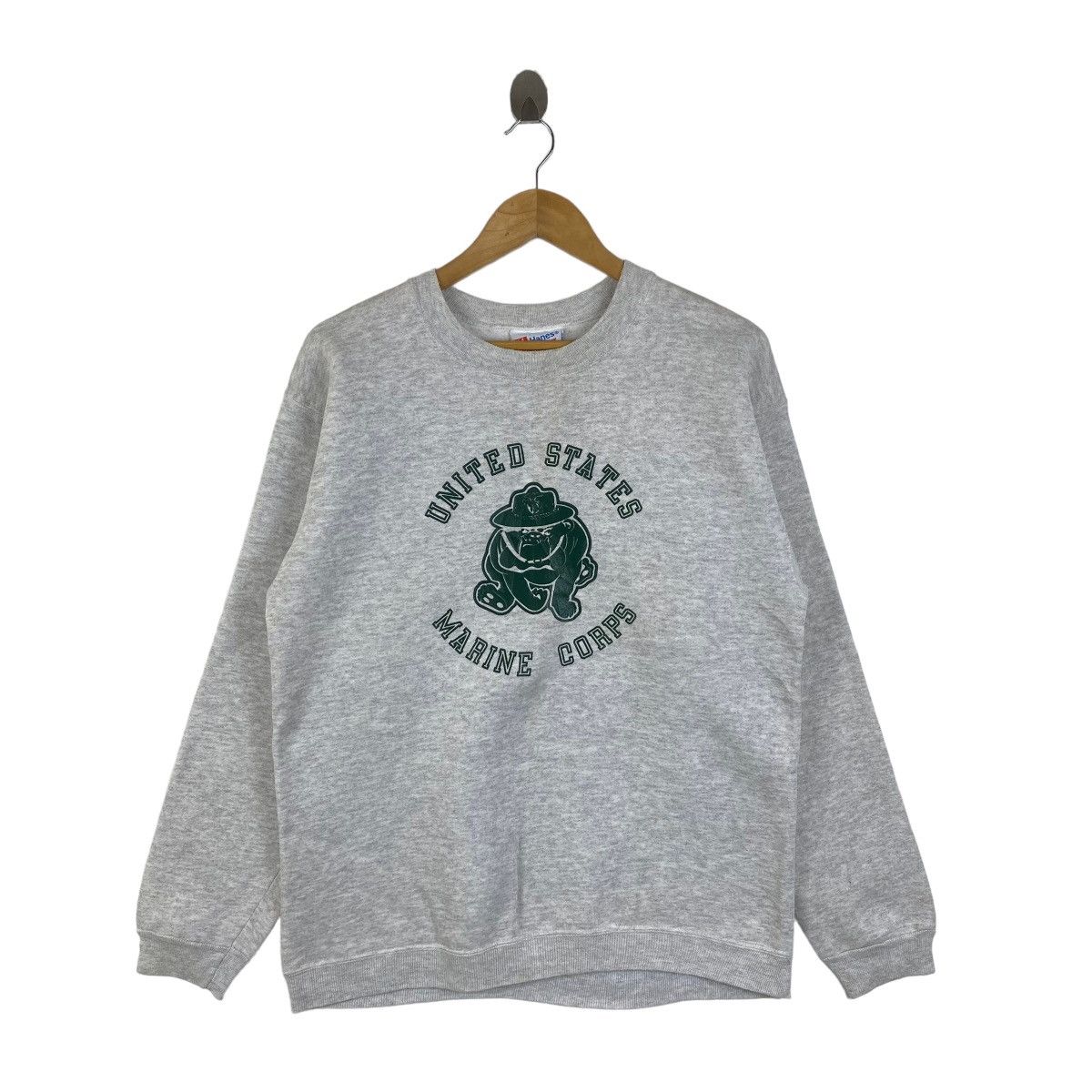 image of Usmc Us Army Marine Corps Bulldog Sweatshirt Jumper in Grey, Men's (Size Medium)