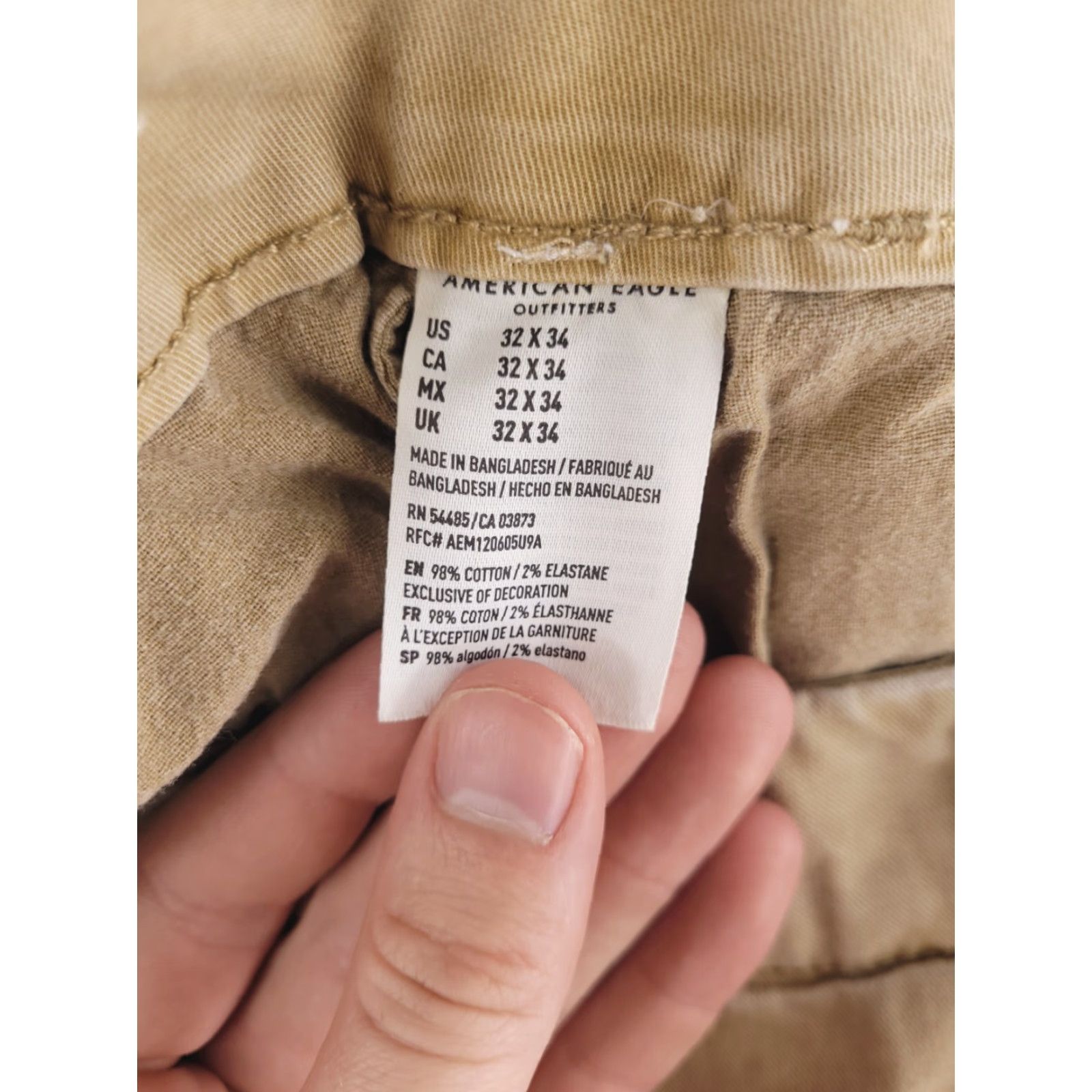 American Eagle Outfitters American Eagle Pants Mens 32x32 Brown Slim Straight Chino Cotton Size US 32 / EU 48 - 4 Thumbnail