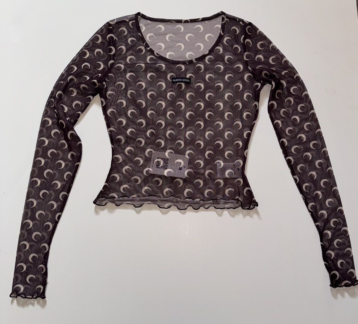 Marine Serre Tan Borderline Moon Print Second Skin Top | Grailed