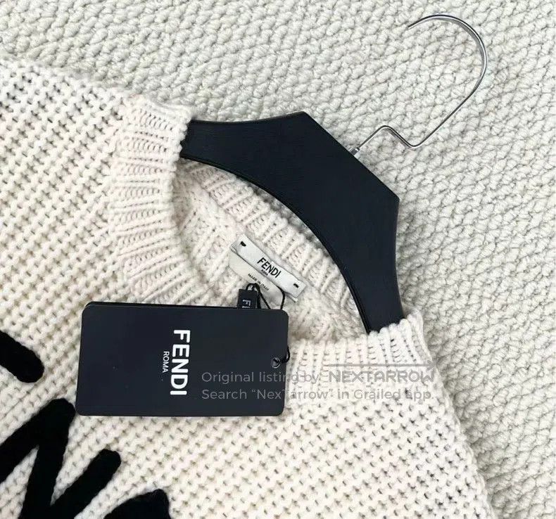 Fendi Fendi Roma Flocked Embroidery Letter Knit Sweater. Size US M / EU 48-50 / 2 - 2 Thumbnail