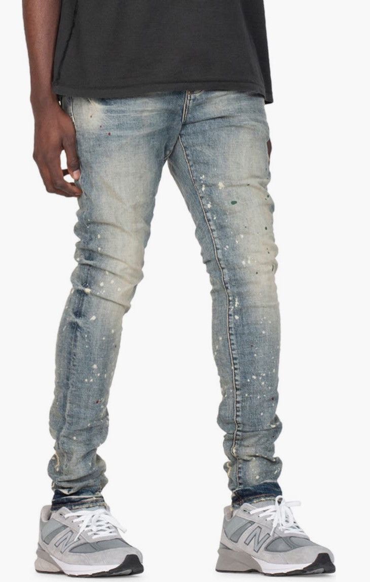 Purple Brand Purple Paint Splatter Slim Jeans Size US 40 / EU 56 - 3 Thumbnail