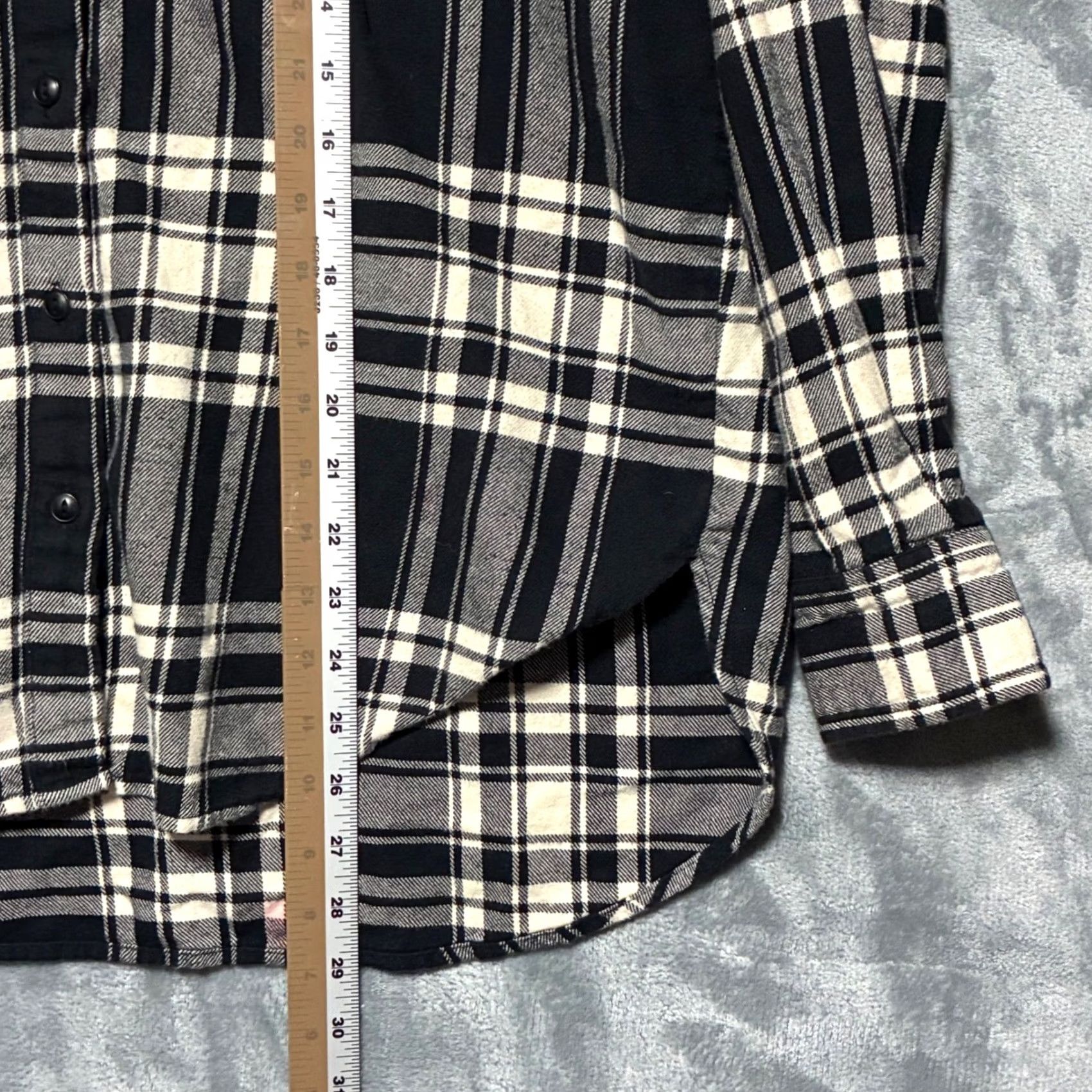 Gap GAP Black White Plaid Long Sleeve Button Down Flannel Oversized Shirt Women S Size S / US 4 / IT 40 - 8 Thumbnail