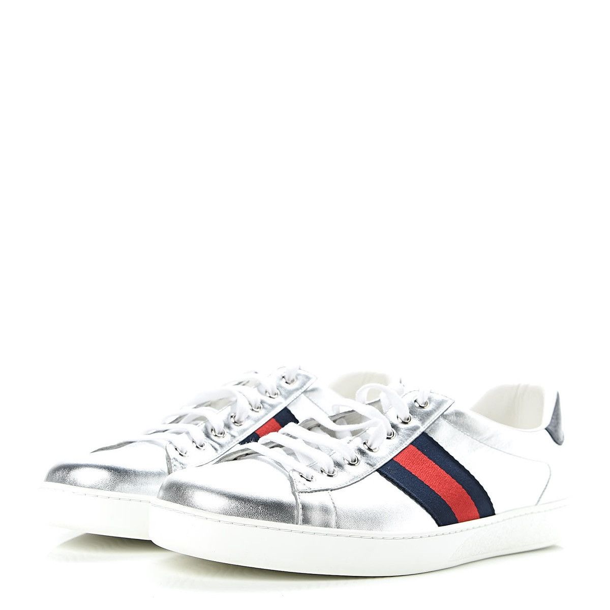 Gucci Ace Metallic Leather Low-Top Sneaker Size US 7.5 / EU 40-41 - 1 Thumbnail