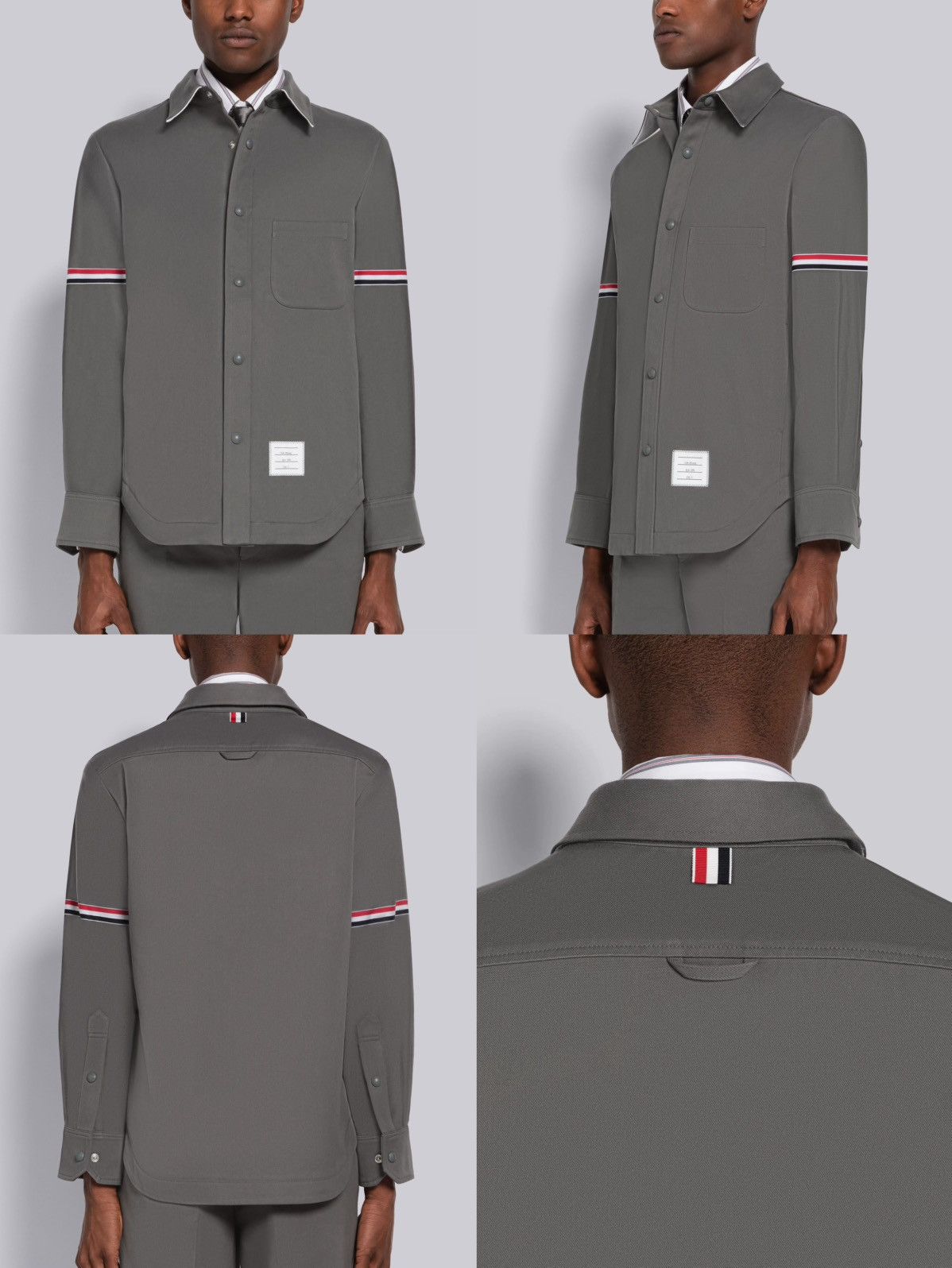 Thom Browne Thom Browne Stripe Twill Snap Front Shirt Jacket Size US M / EU 48-50 / 2 - 7 Thumbnail