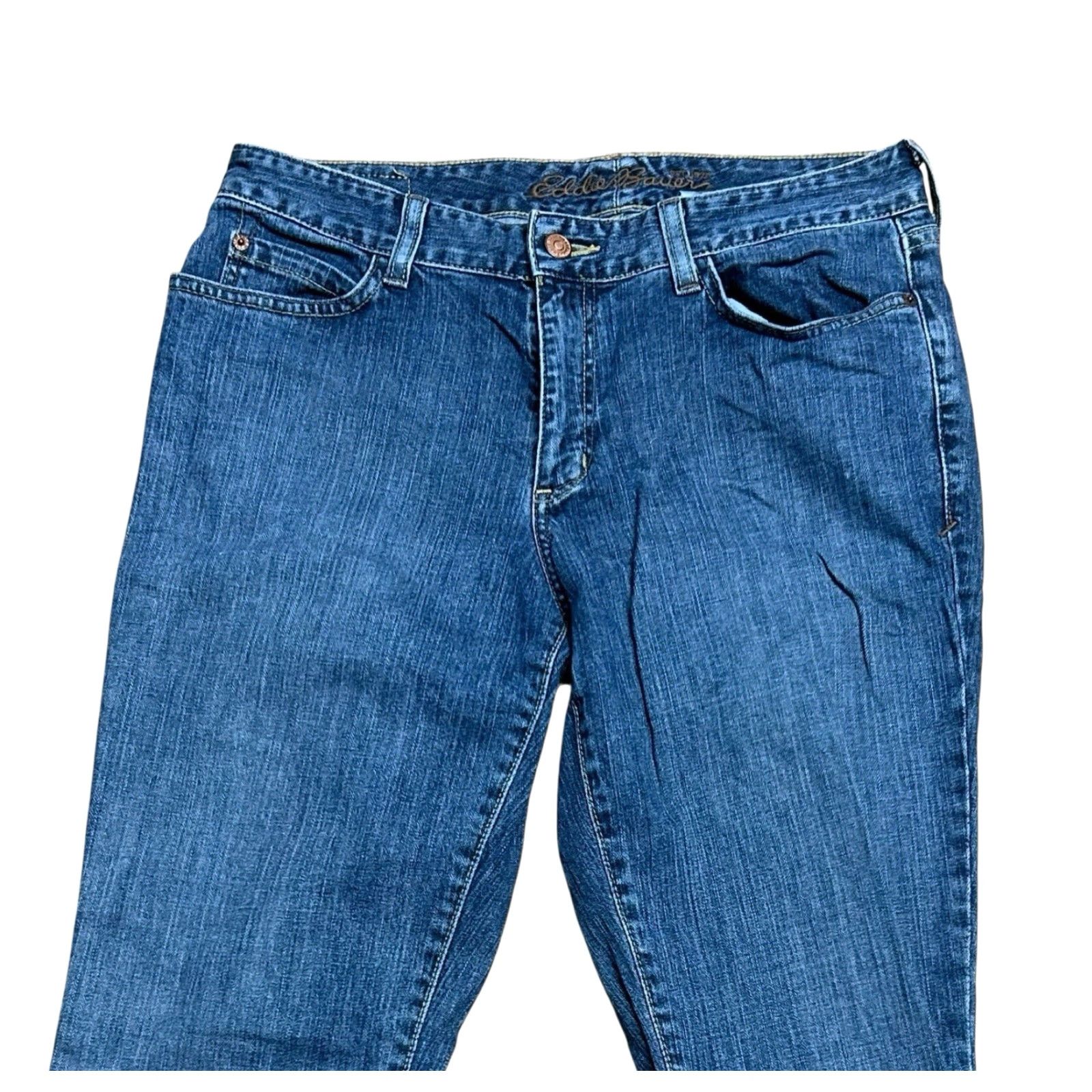 Eddie Bauer VINTAGE Eddie Bauer Jeans Women 8L Blue Pants High Waist Mom Denim Slim Straight 5-Pocket Mens? Women Size 30" / US 8 / IT 44 - 6 Thumbnail