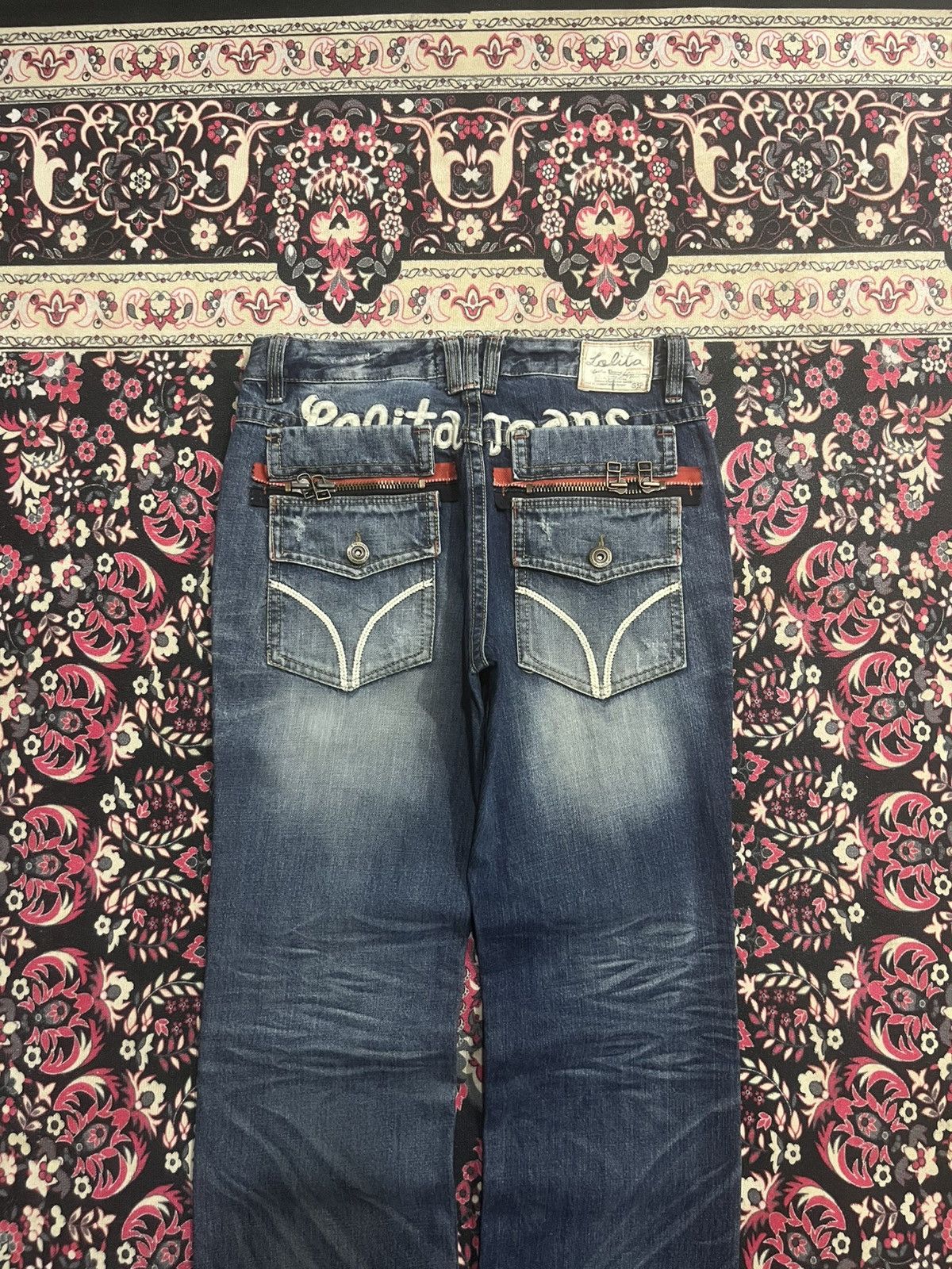 Hysteric Glamour Vintage Japanese Lolita Slogan Clawmark Ripped Loose Jeans Size US 34 / EU 50 - 6 Thumbnail