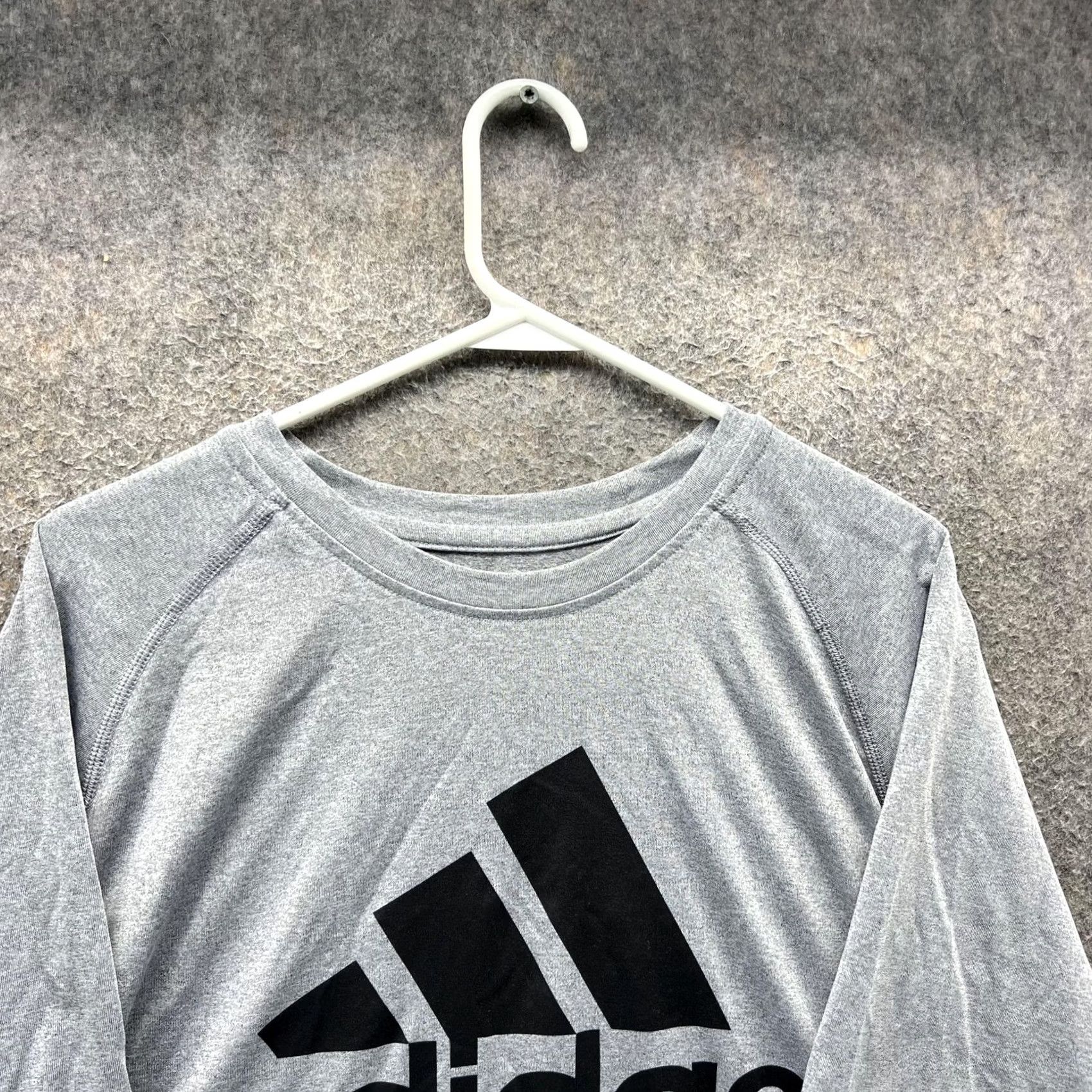Adidas Adidas Shirt Mens XL Gray Climalite Big Logo Performance Athletic Training Shirt Size US XL / EU 56 / 4 - 7 Thumbnail