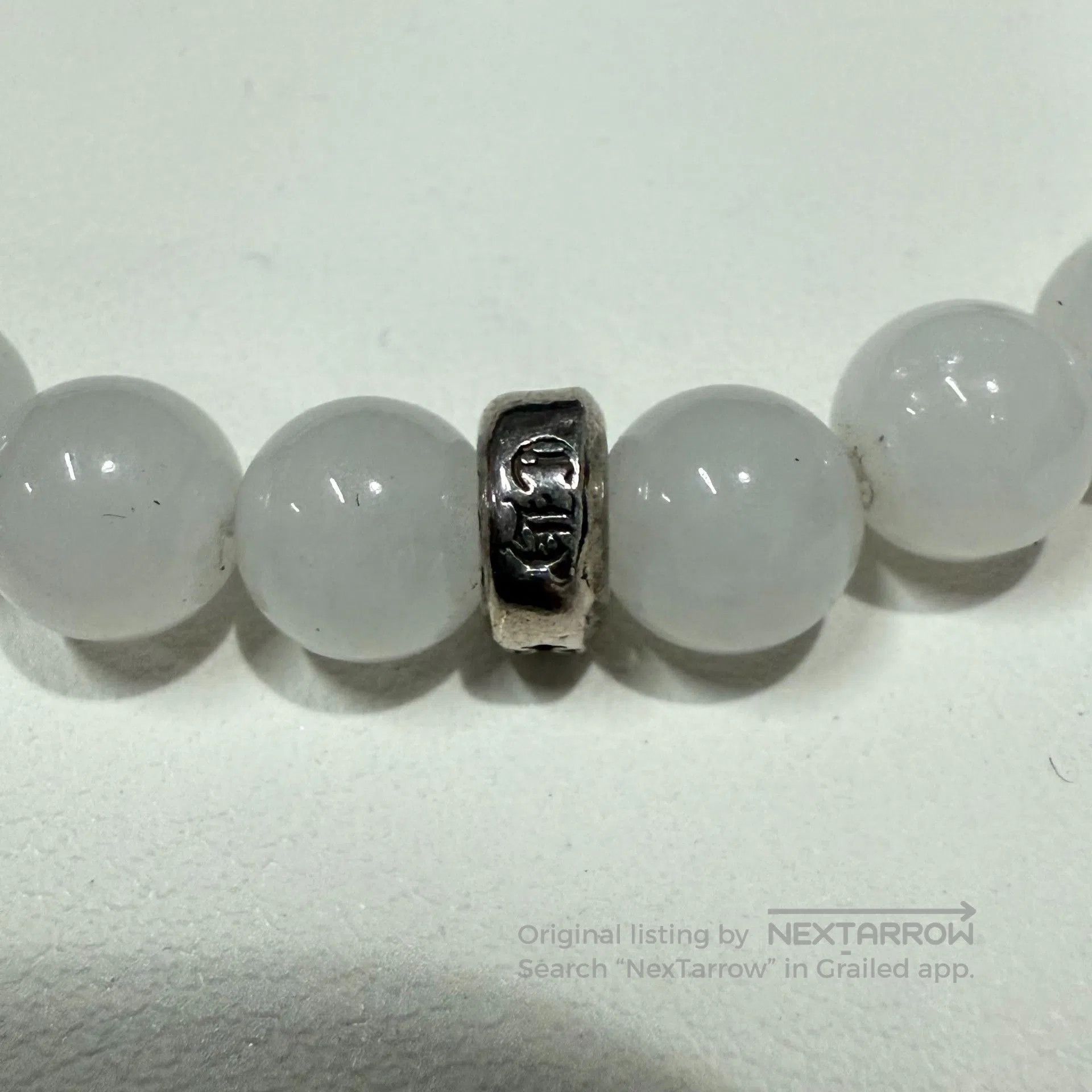 Chrome Hearts Chrome Hearts White Agate Silver Cross Bracelet. Size ONE SIZE - 6 Thumbnail